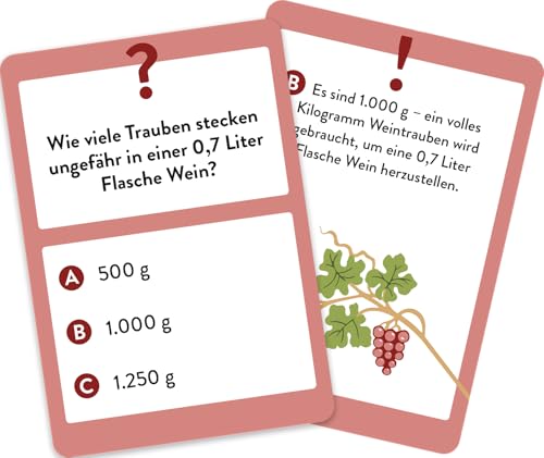 Wein Wissens-Quiz: 50 spannende und kuriose Fragen für Wein-Liebhaber | Das perfekte Partyspiel und originelle Geschenk für Weinfans | Ratequiz im Spielkartenformat - Image 6