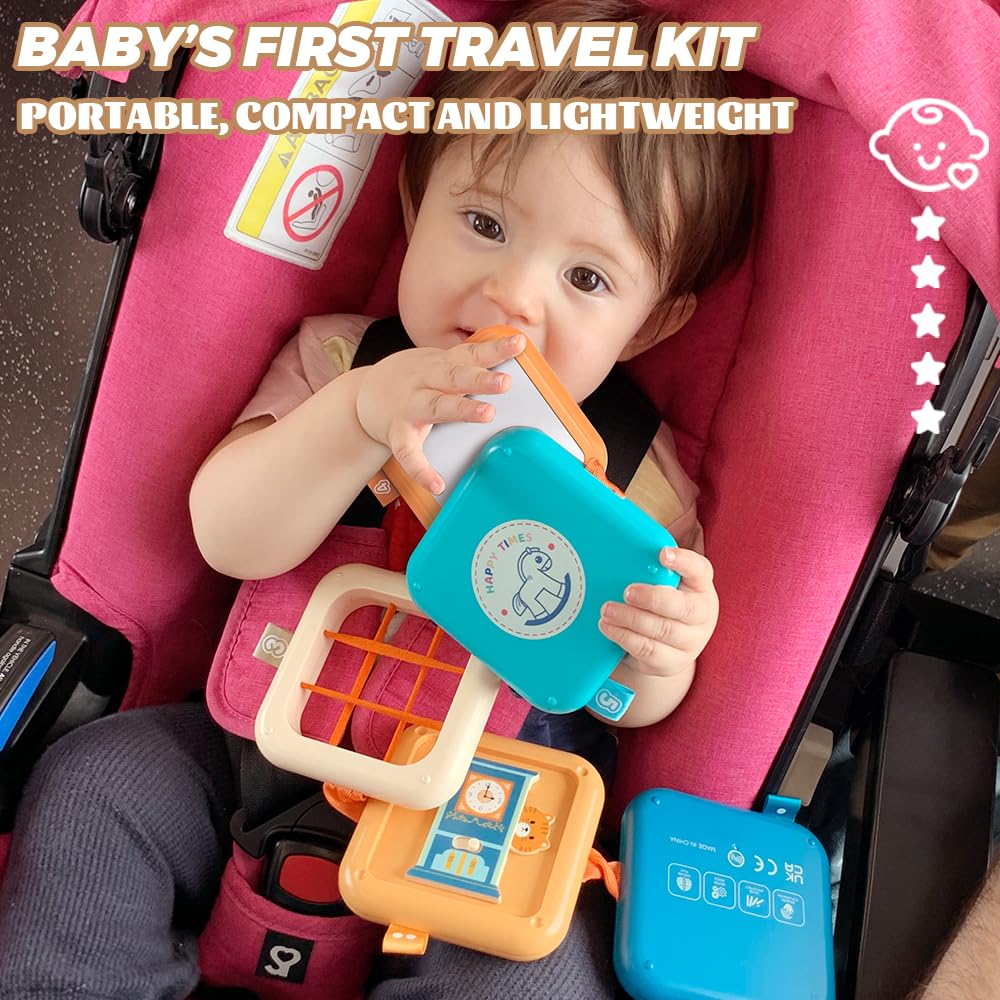 weirtoya Montessori Spielzeug ab 1 Jahr, Motorikwürfel, Busy Board ab 1 Jahr, Beschäftigung Im Flugzeug Kleinkind, Sensorik Spielzeug Baby, Geschenk für Kleinkinder Fördert Motorik und Kognition - Image 5