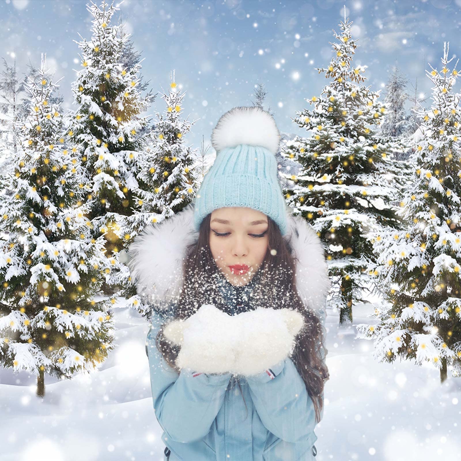 Weiß Weihnachten Banner - Realistisch Extra Großer Winter Schnee Wald Hintergrund für Winter Wonderland und Feiertage - Image 3