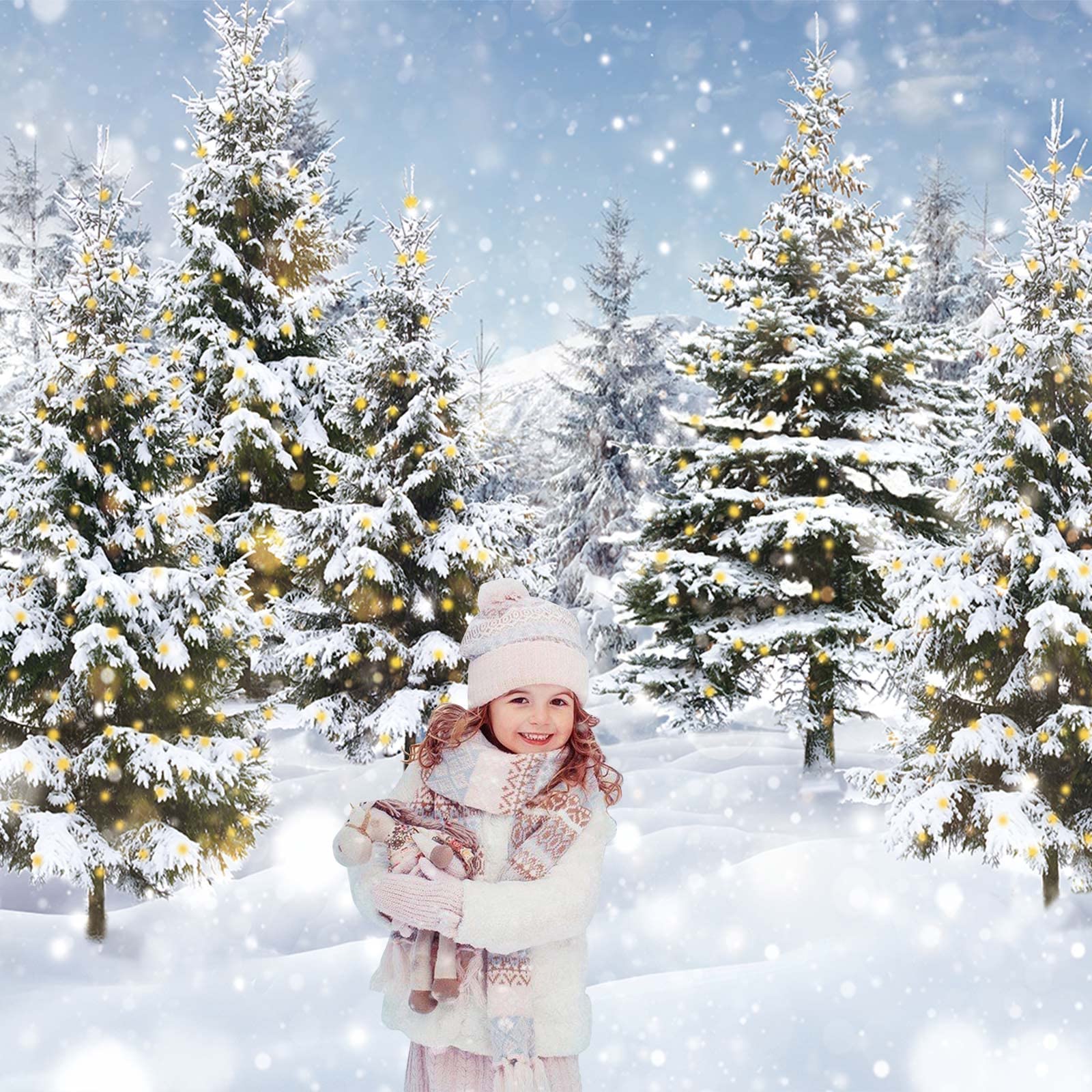 Weiß Weihnachten Banner - Realistisch Extra Großer Winter Schnee Wald Hintergrund für Winter Wonderland und Feiertage - Image 4