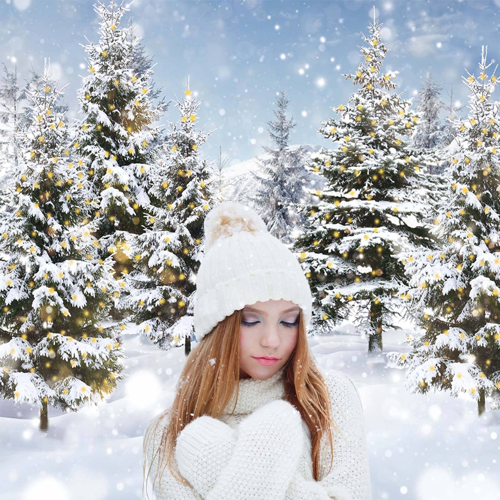 Weiß Weihnachten Banner - Realistisch Extra Großer Winter Schnee Wald Hintergrund für Winter Wonderland und Feiertage - Image 5