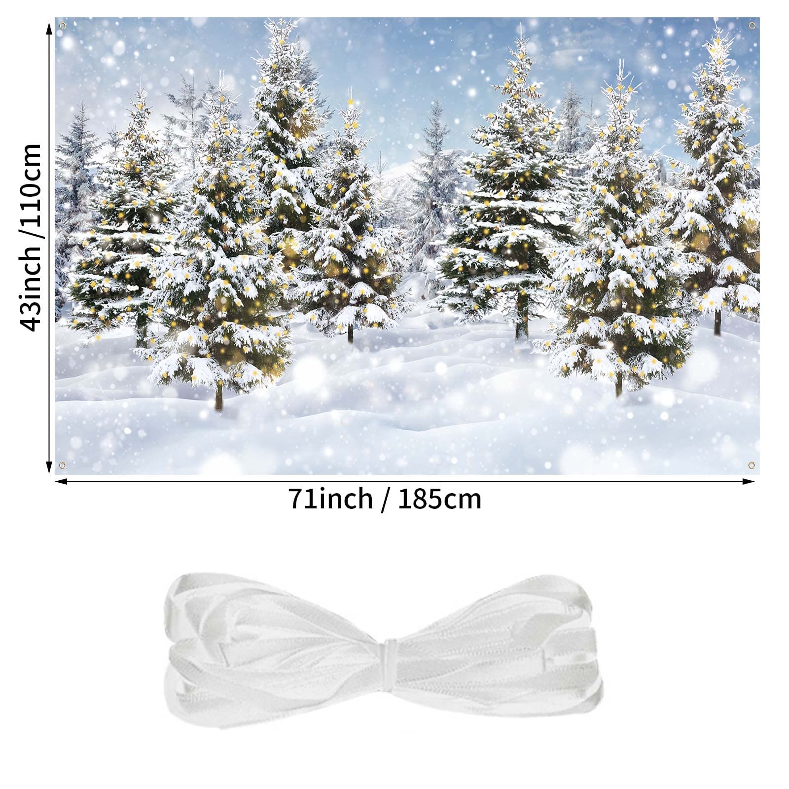 Weiß Weihnachten Banner - Realistisch Extra Großer Winter Schnee Wald Hintergrund für Winter Wonderland und Feiertage - Image 7