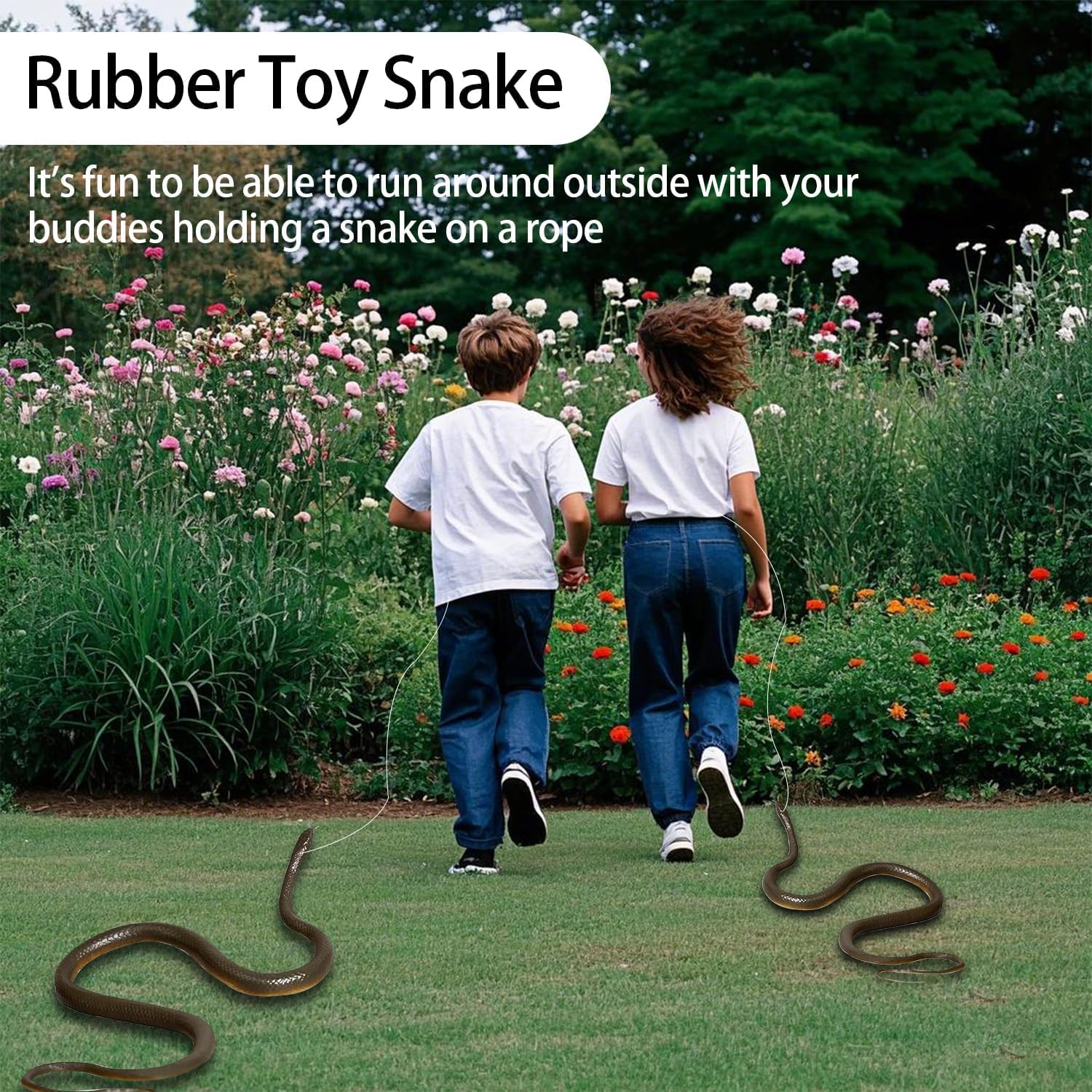 WEITAPYT Schlangenstreich mit Schnurclip, Gefälschte Schlangen Spielzeug Gummi Snake Prank Realistischer Falscher Schlange Fake Snake Halloween-Dekoration Requisiten für Kinder Garten Aprilscherz - Image 3