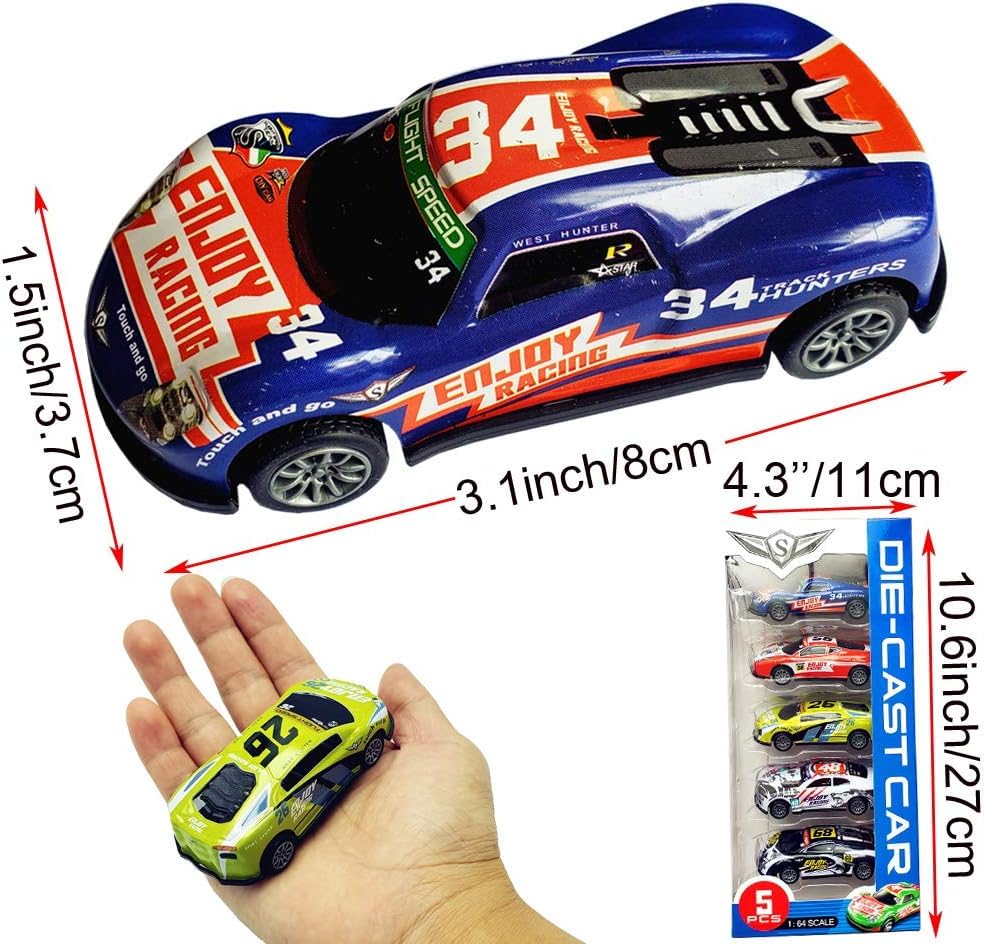 WEITAPYT Spielzeugautos Metall, 5 Stück Mini Autos Set Rennauto Aufziehautos mit Rückzug Rückziehauto Cars Toy Racers Fahrzeuge Spielpreise Geschenke für Kinder Jungen Mädchen ab 1 2 3 4 Jahre - Image 5