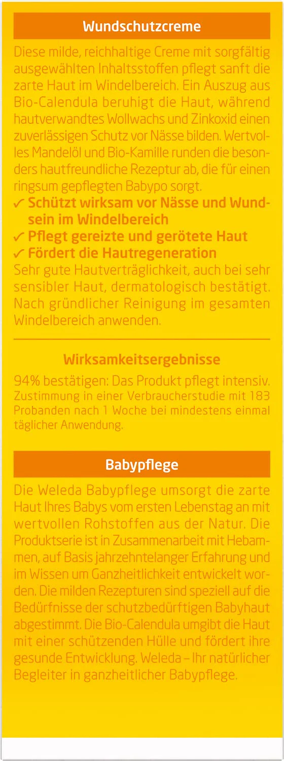 WELEDA Bio Baby Calendula Wundschutzcreme 75ml - Naturkosmetik Wundsalbe / Babycreme für den Schutz empfindlicher Baby Haut im Windelbereich. Hilft bei Rötungen, gereizter Haut und Wundsein - Image 7