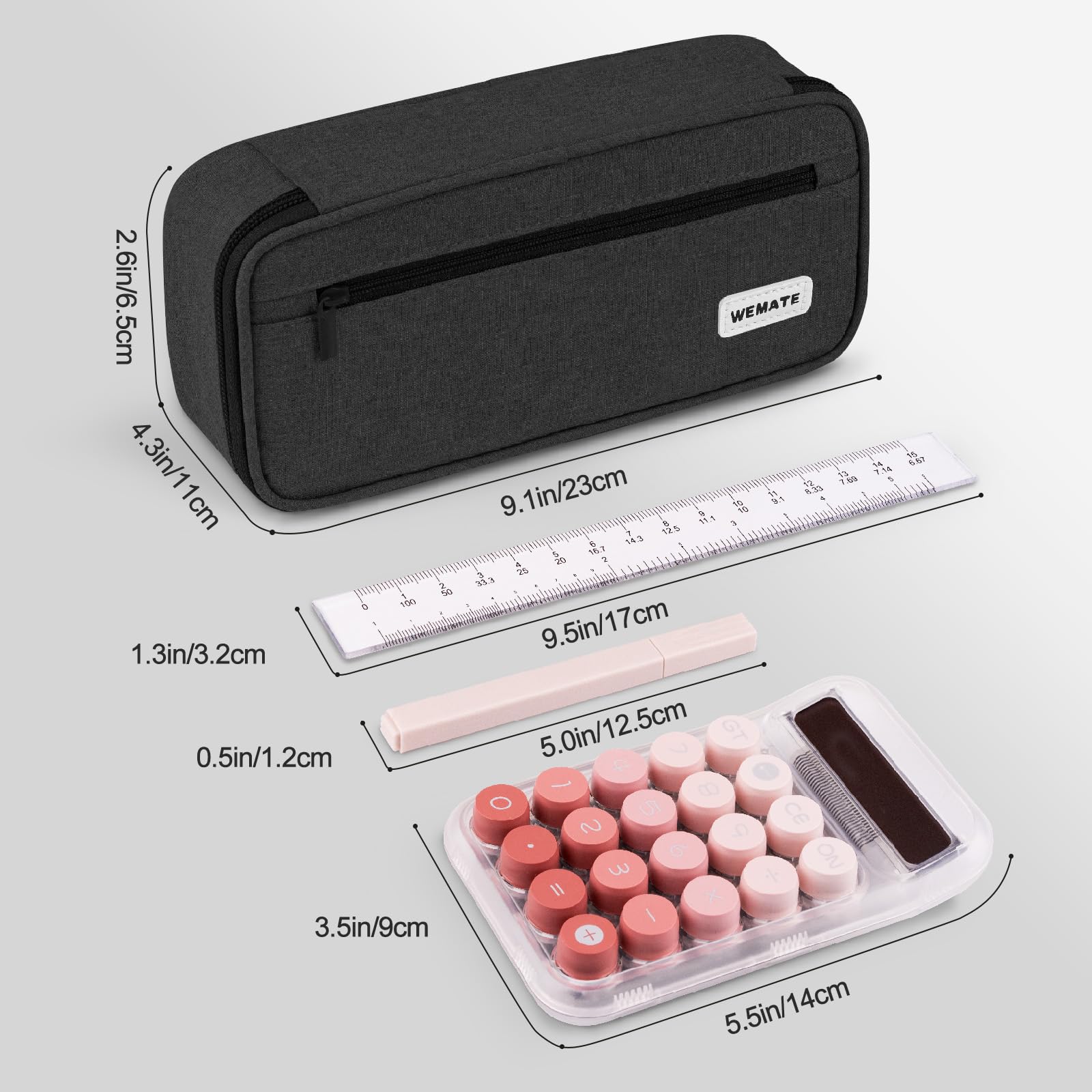 WEMATE Federmäppchen Federtaschen Mäppchen Etui Stifte 5 Fach, Große Kapazität Pencil Case Großes Federmäppchen Tasche Halter Schreibwaren Zippered Desk Organizer - Image 2