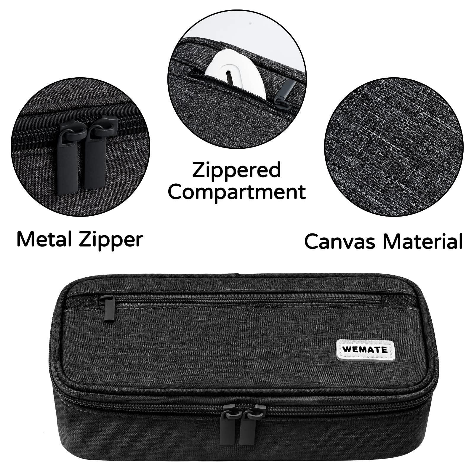 WEMATE Federmäppchen Federtaschen Mäppchen Etui Stifte 5 Fach, Große Kapazität Pencil Case Großes Federmäppchen Tasche Halter Schreibwaren Zippered Desk Organizer - Image 6