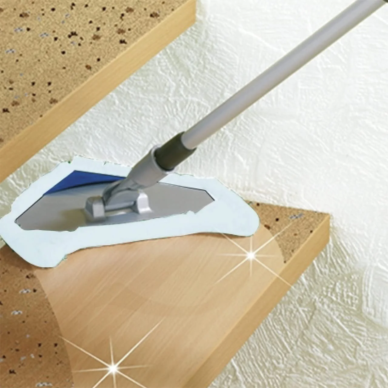 WENKO Multiflex-Wischer, Drehbarer Wischmopp reinigt Spielen leicht alle Ecken, Ausziehbarer Dreieck Mopp reinigt ohne Chemie, Für Fliesen, Fenster & Böden, Inkl. 3 Bezüge - Image 6