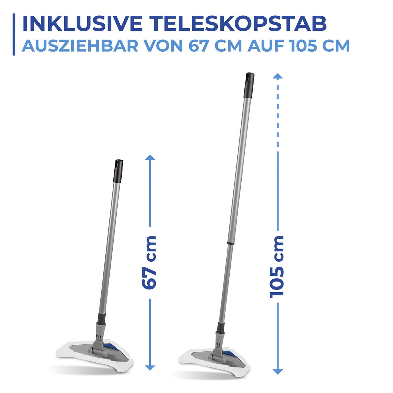 WENKO Multiflex-Wischer, Drehbarer Wischmopp reinigt Spielen leicht alle Ecken, Ausziehbarer Dreieck Mopp reinigt ohne Chemie, Für Fliesen, Fenster & Böden, Inkl. 3 Bezüge - Image 7