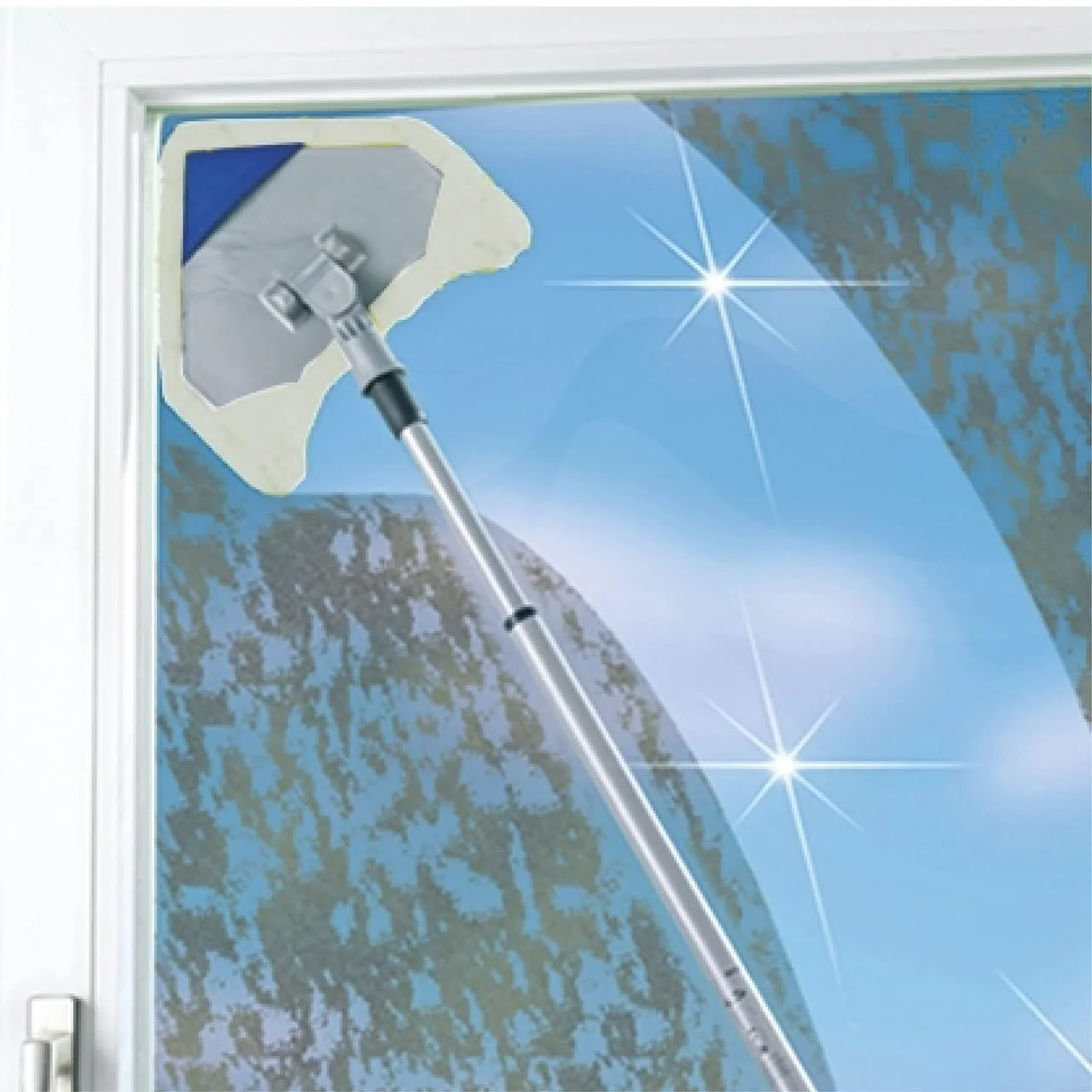 WENKO Multiflex-Wischer, Drehbarer Wischmopp reinigt Spielen leicht alle Ecken, Ausziehbarer Dreieck Mopp reinigt ohne Chemie, Für Fliesen, Fenster & Böden, Inkl. 3 Bezüge - Image 8