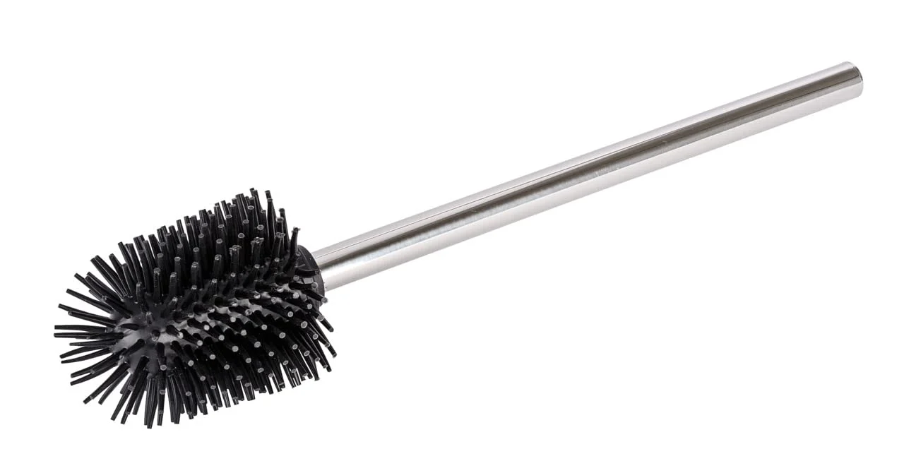 WENKO Silikon WC-Ersatzbürste mit Edelstahlstiel - Ersatz-Toilettenbürste, mit Anti-Haft-Wirkung, Edelstahl rostfrei, 7.5 x 35 x 7.5 cm, Glänzend, Schwarz - Image 8