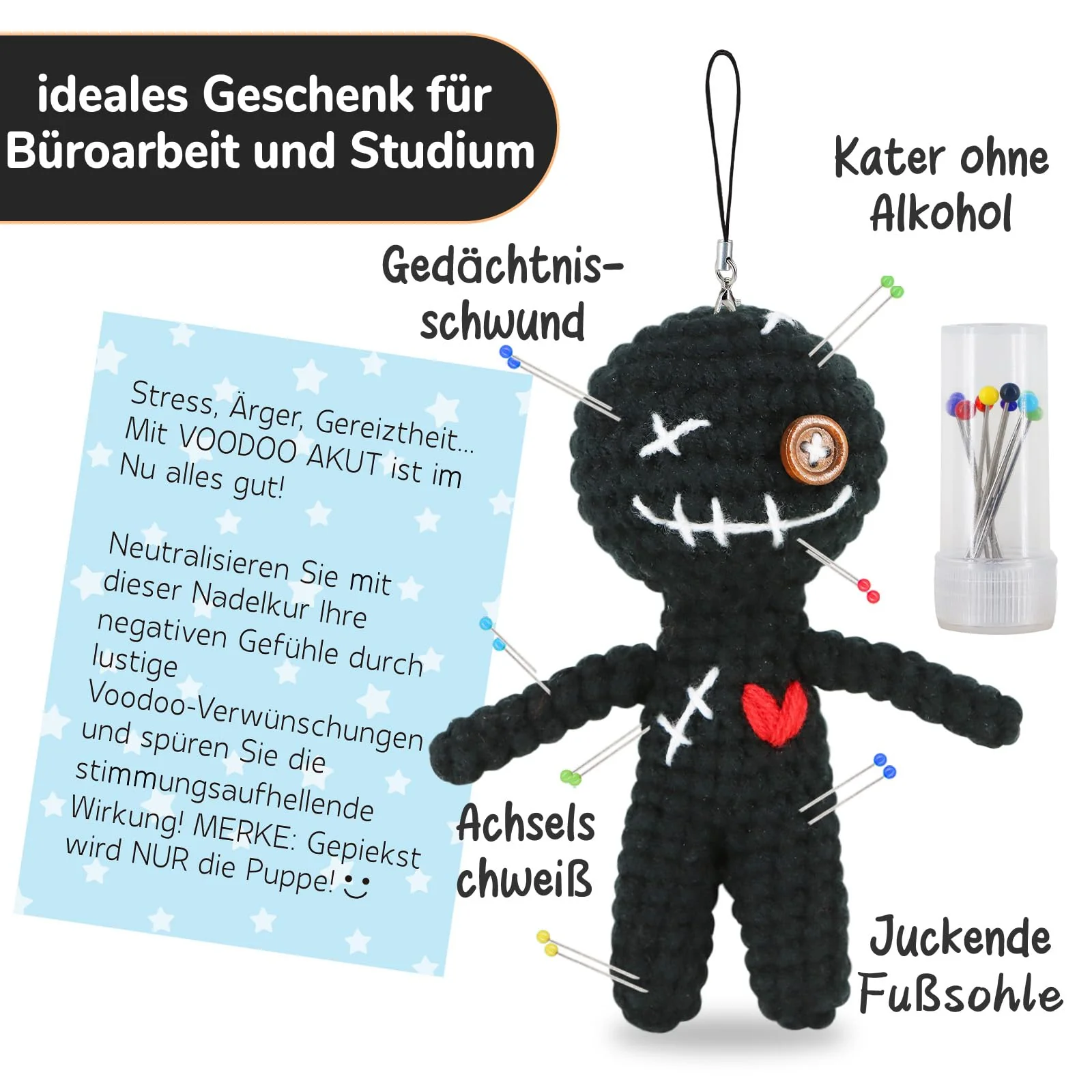 WenmthG Anti Stress Geschenke für Kollegen Kollegin Freunde, Funny Lustige Geschenke zum Entspannen Stressabbau - Schwarz 1 Stück - Image 6