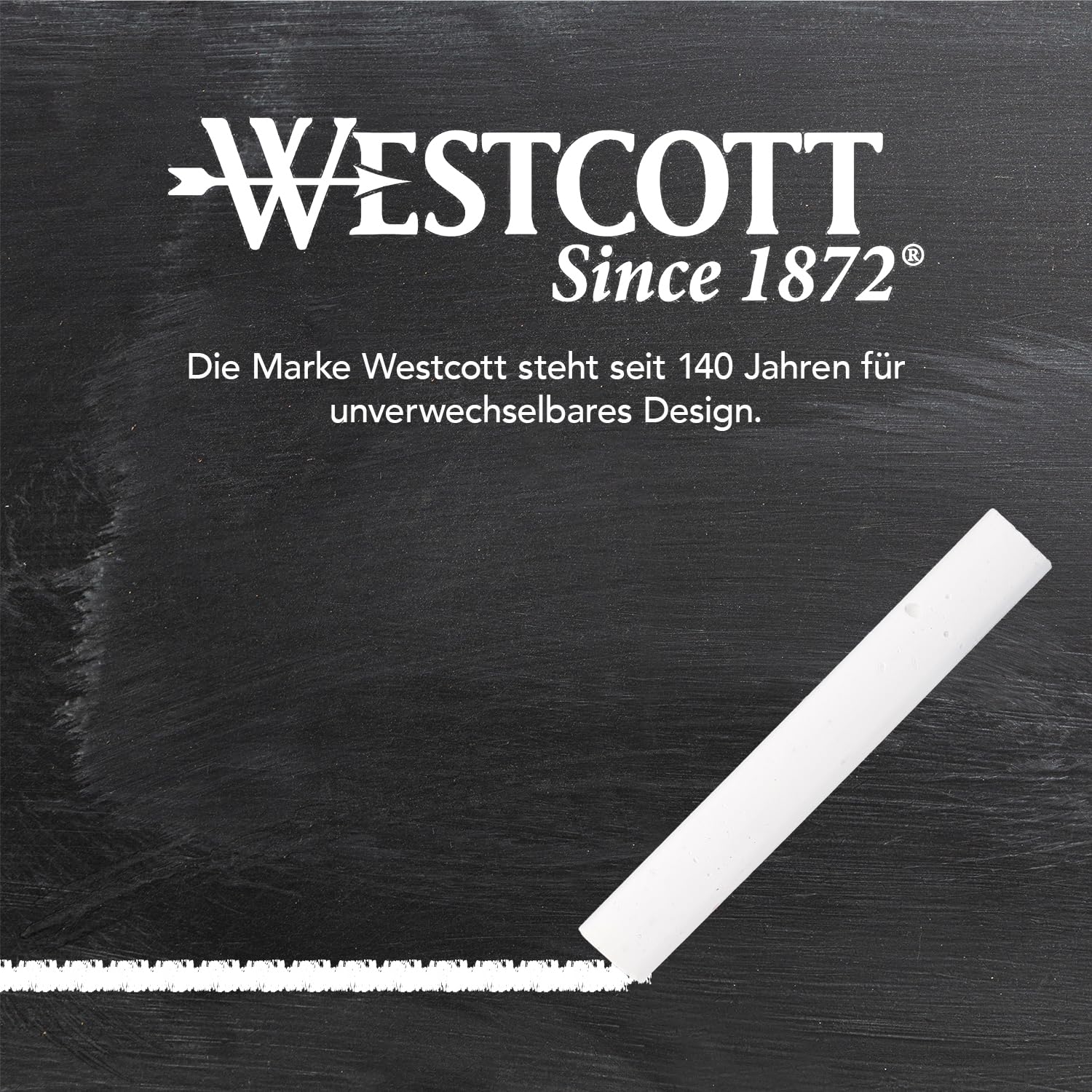 Westcott Kreide 12 Stück Weiss | 12er Pack Tafelkreide mit 1,2cm ⌀ in deckendem Weiss | staubarm & leicht abwischbar | 8,5cm lange Kreidestifte | E-744982 00 - Image 2