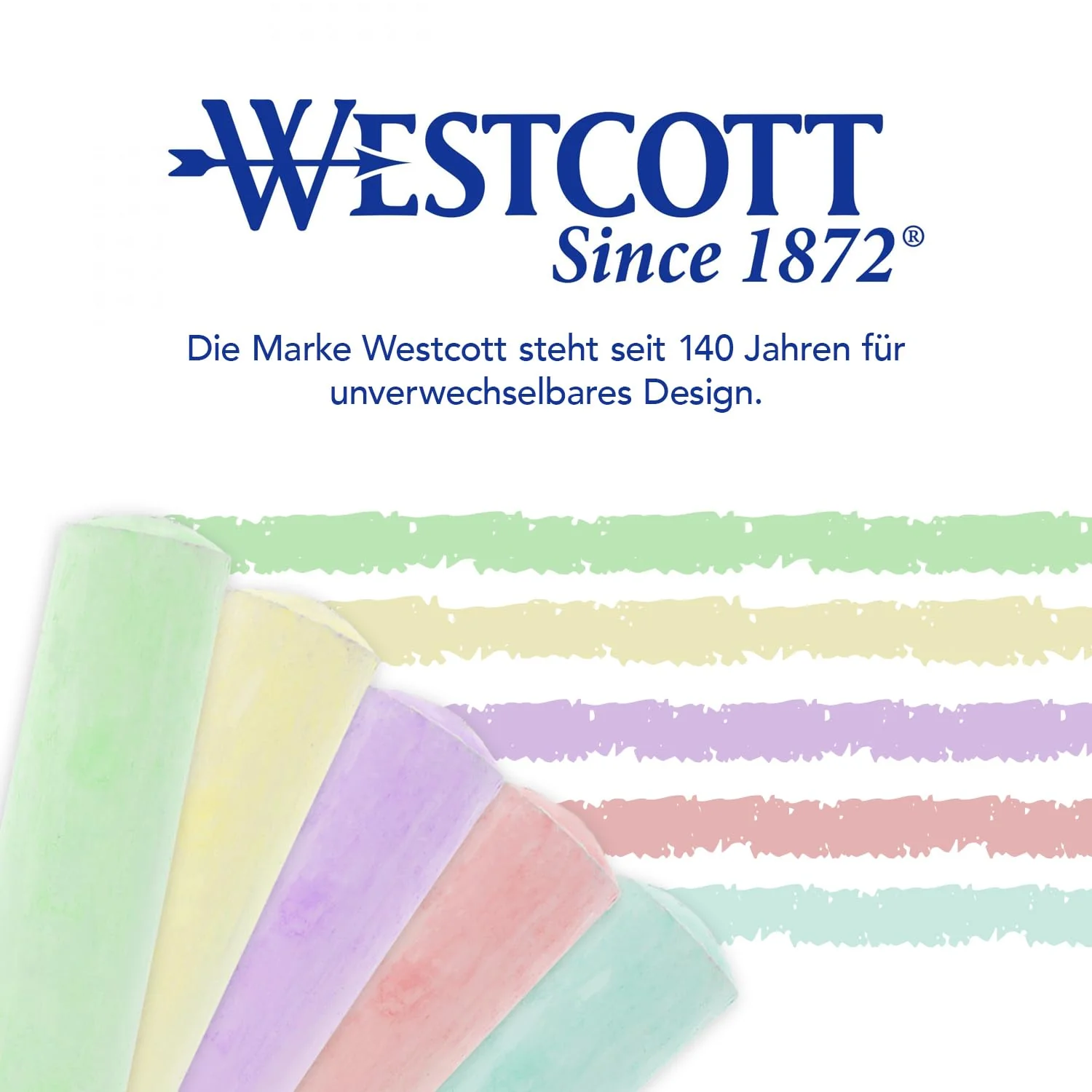 Westcott Straßenmalkreide Pastell | 20 Stück bunte Straßenkreide für Kinder im praktischen Transporteimer | leicht abwaschbar | geeignet für Asphalt, Tafel oder Stein | E-744985 00 - Image 2