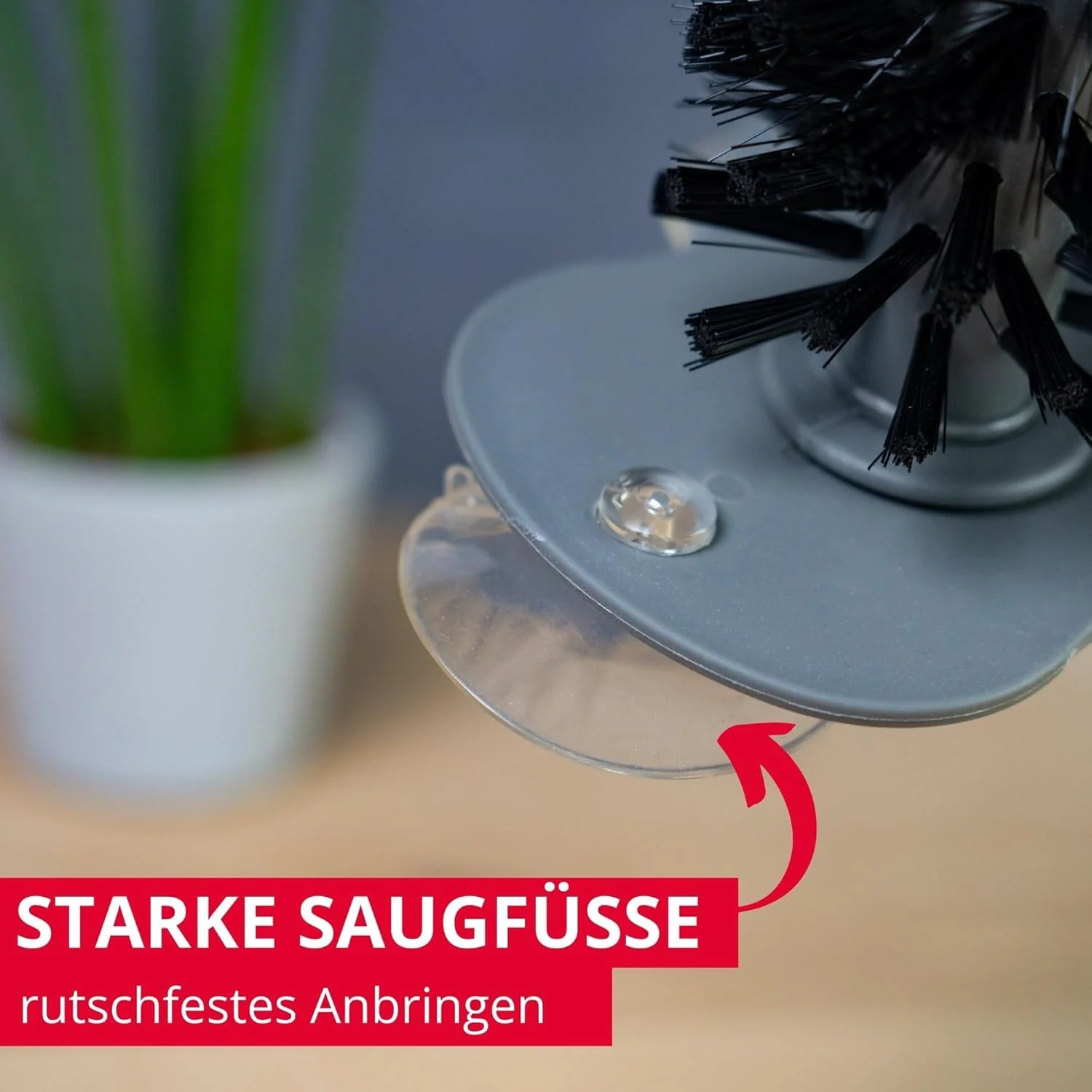 Westmark Gläser-Spülbürste mit Saugfuß – Praktische Glasbürste zur mühelosen Reinigung von Gläsern, kein Verrutschen, für Gastronomie oder als privates Bar-Zubehör – BPA-frei - Image 6