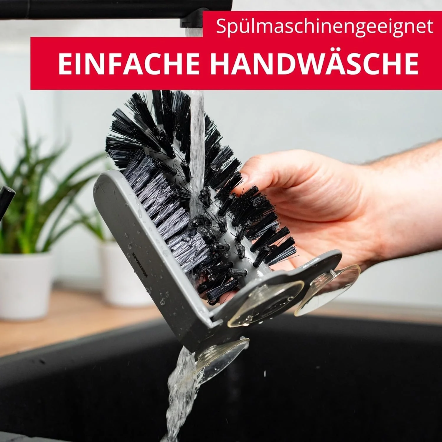 Westmark Gläser-Spülbürste mit Saugfuß – Praktische Glasbürste zur mühelosen Reinigung von Gläsern, kein Verrutschen, für Gastronomie oder als privates Bar-Zubehör – BPA-frei - Image 7