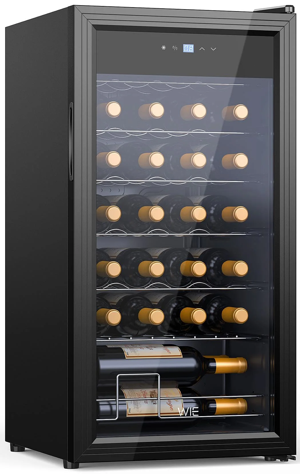 WIE Weinkühlschrank Compressor 82 Liter 28 Flaschen Getränkekühlschrank Kleiner Weinschrank Klein mit Glastür,Vollglas-Designtür mit LED Touchpanel,Anti-UV, Wine Fridge 5-18°C - Image 3