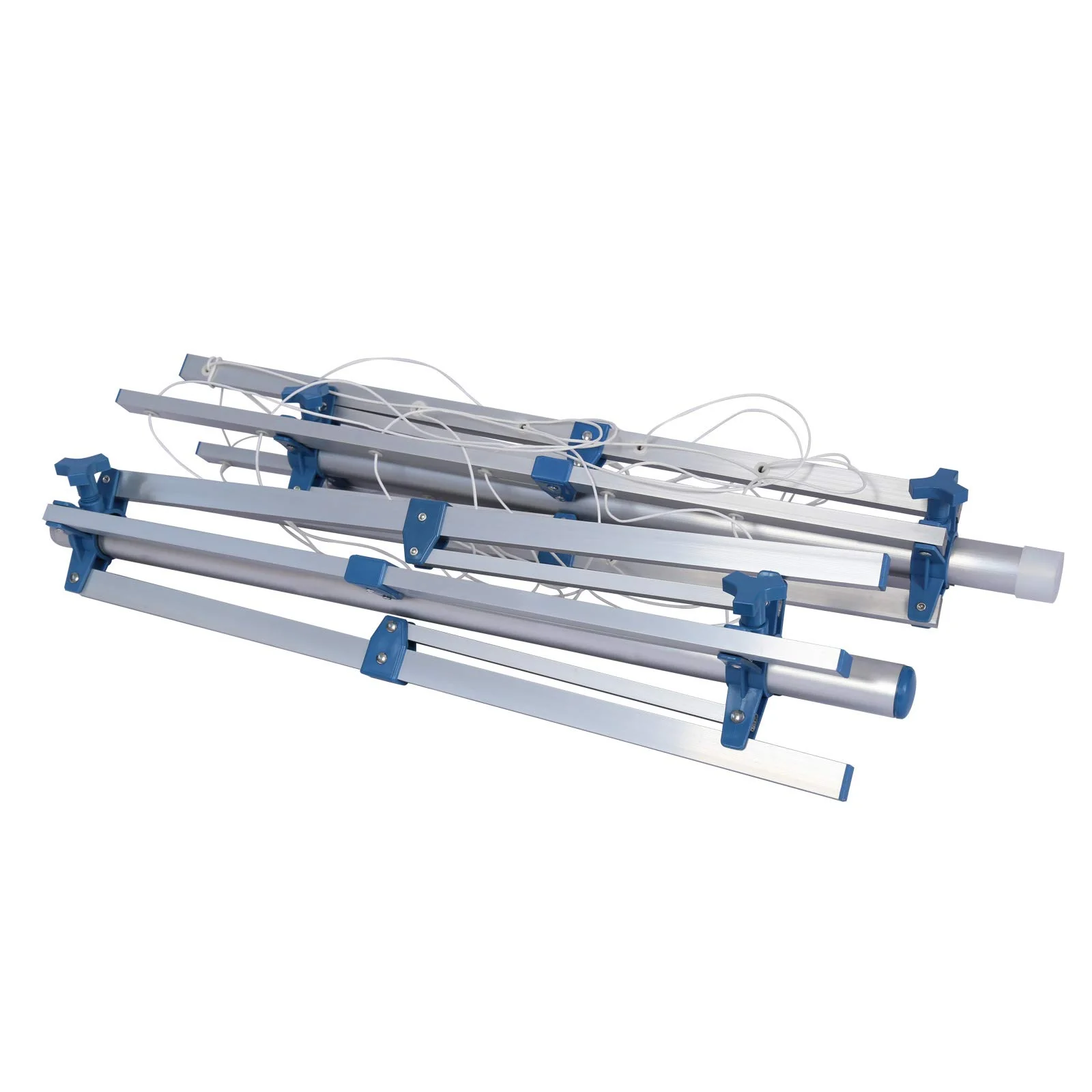 Wiltec Mobile Wäschespinne mit 4 Armen 16 m Wäscheleine Wäscheständer Alu Höhe 155cm Wohnwagen Camping Klappbar Wohnmobil Reise - Image 5