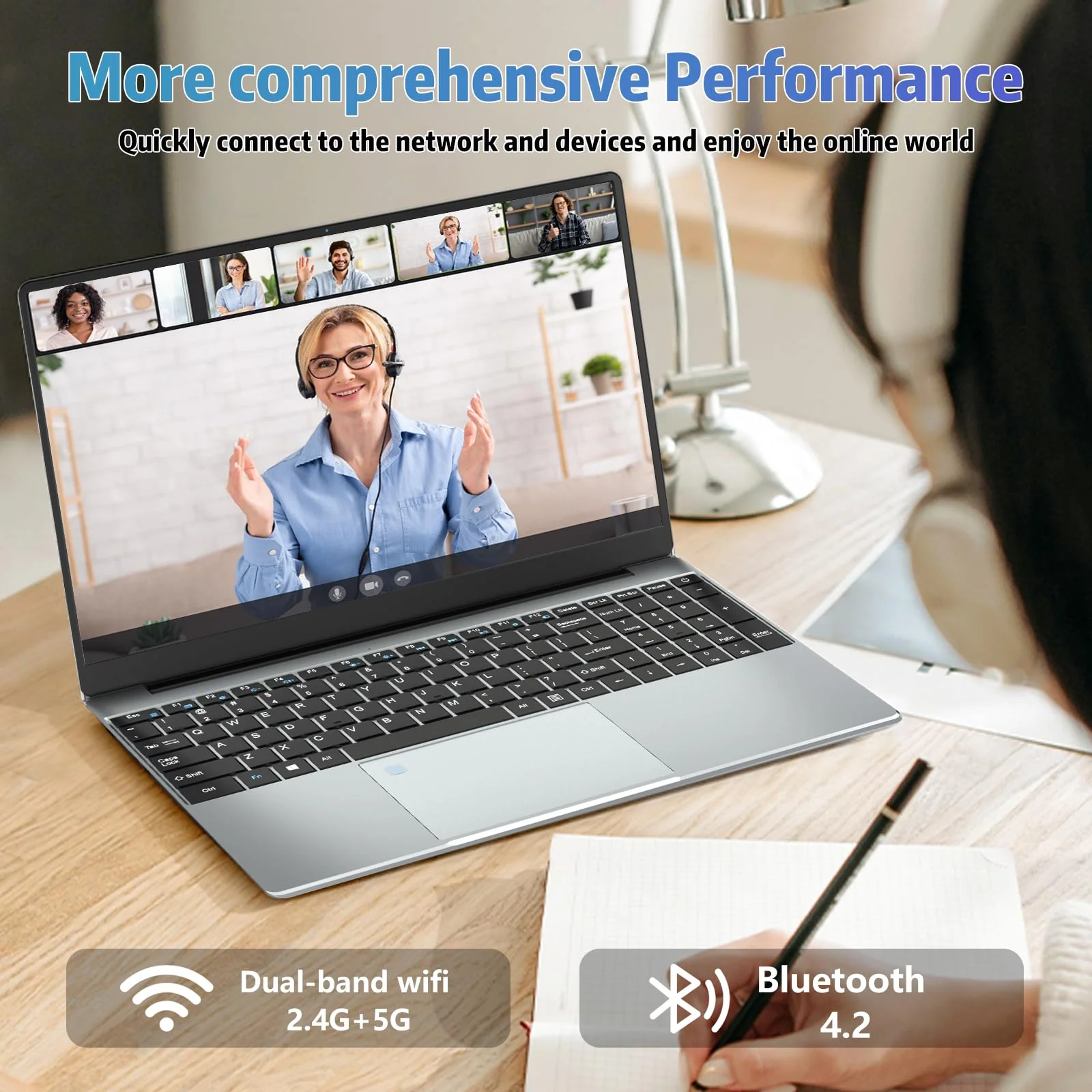 Win 11 Pro Laptop 15,6 Zoll, Notebook 24GB RAM 512GB SSD, Celeron N5095 Prozessor, Laptop FHD IPS 1920*1080 Display mit Tastatur mit Hintergrundbeleuchtung, Fingerabdruck-Entsperrung, WIFI 5 & BT 4.2 - Image 4