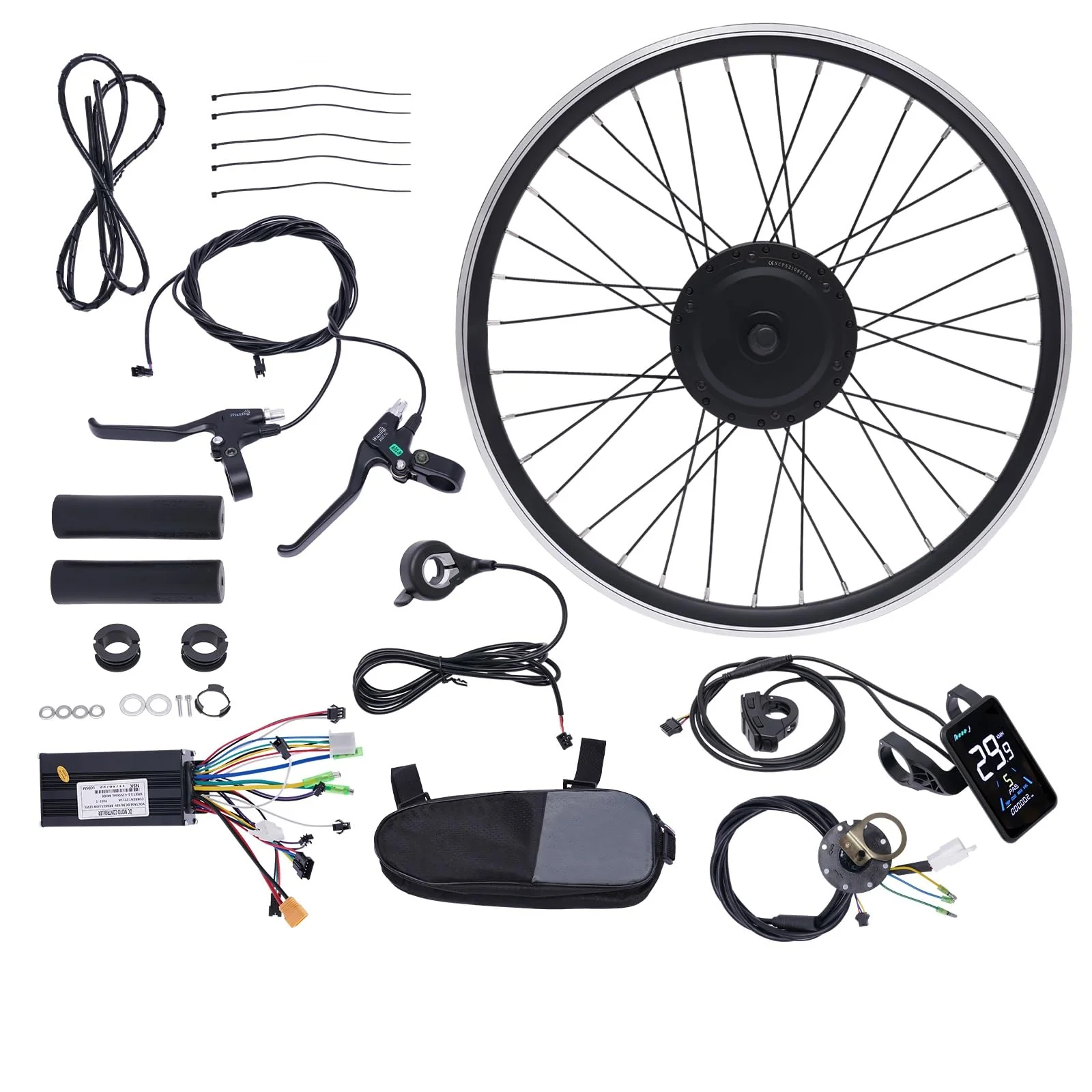 WindWilder 27.5 Zoll E-Bike Umbausatz 36V 500W Vorderrad Elektrofahrrad Umbausatz, Ebike Kit mit LCD Praktisches Display, Elektro-Fahrrad Umbausatz