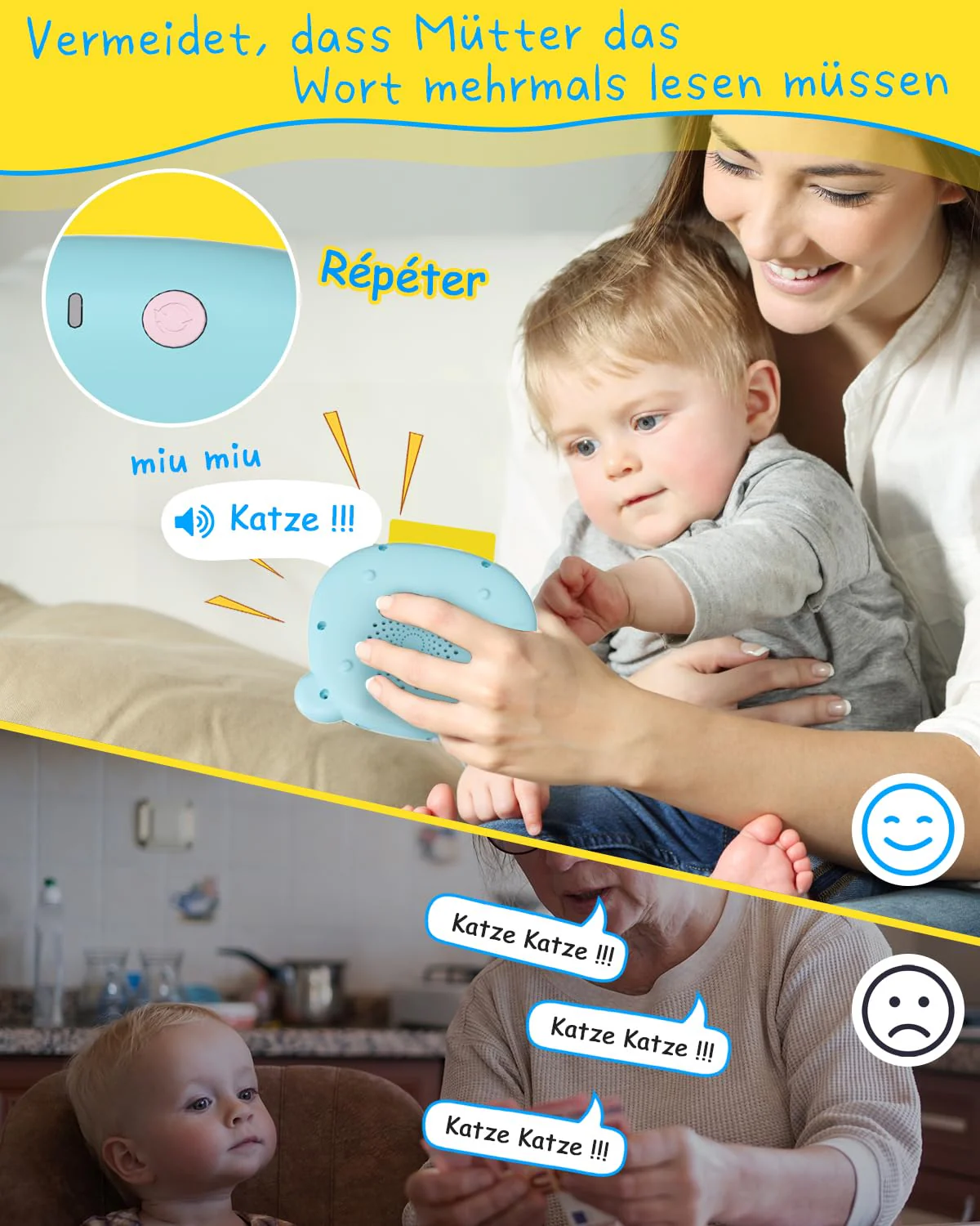 Winnrok Sprechende Lernkarten Deutsch Englisch Lernen für Kinder,Geschenke Kinder Sprechen Lernspielzeug Sprachförderung ab 2 3 4 Jahre, Flash Cards Lernspiele Vokabelfreund 224 Wörter Blau - Image 8