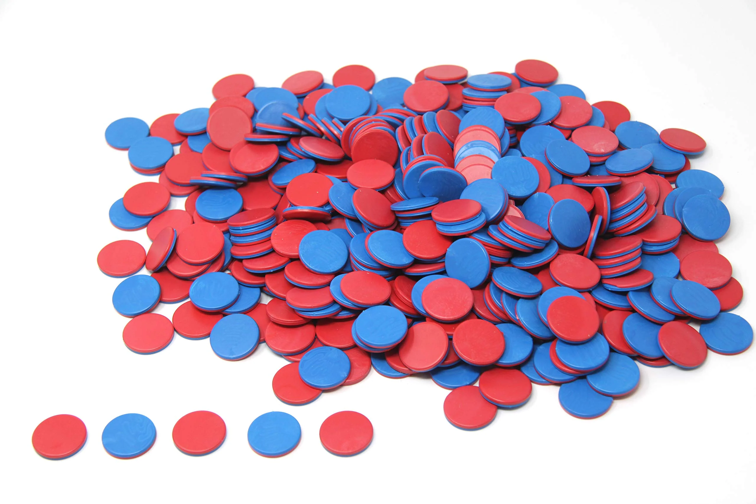 WISSNER® 400 Wendeplättchen in rot-blau aus RE-Plastic, Rechenplättchen für den Mathematikunterricht in der Grundschule, Plättchen