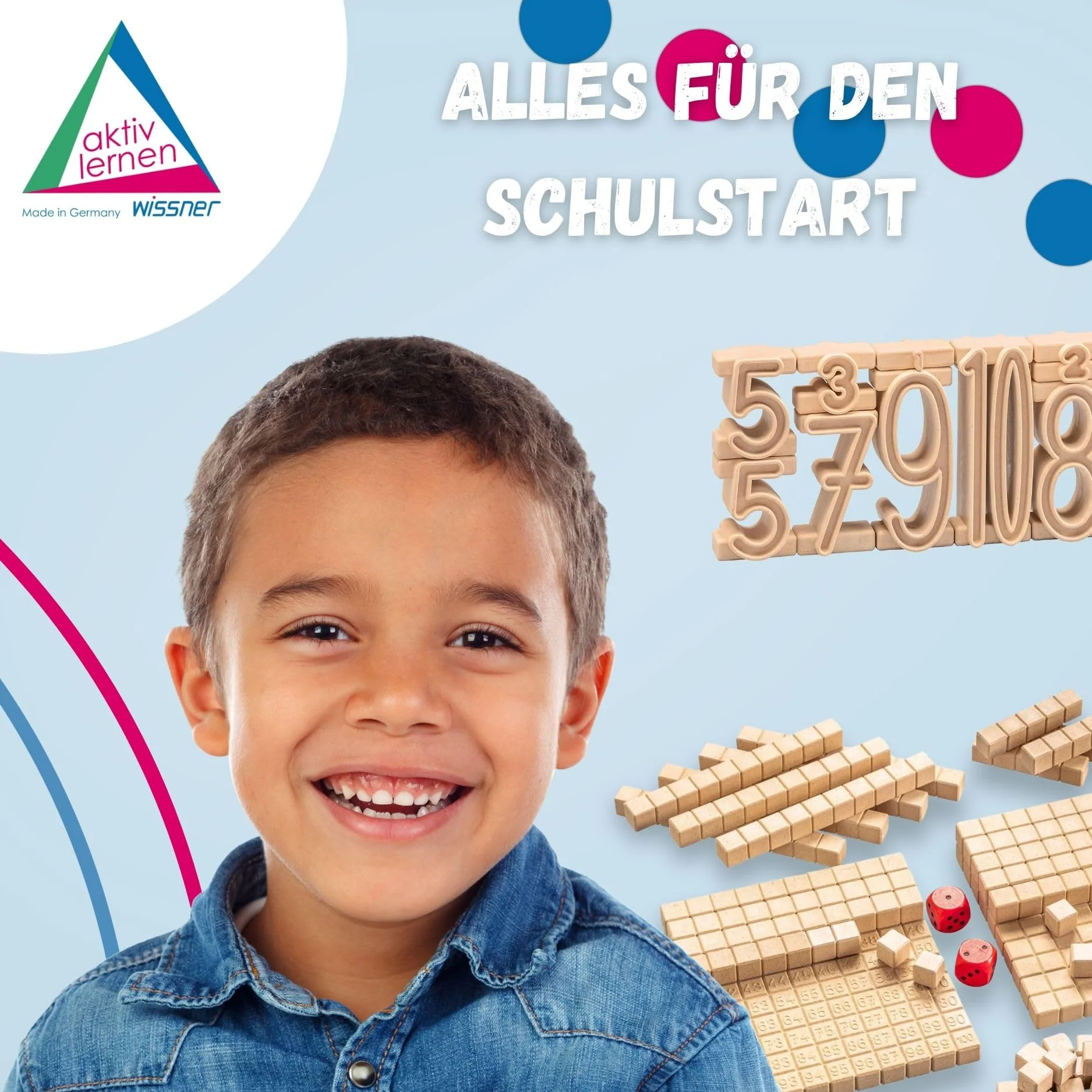 Wissner Aktiv Lernen Montessori Fühlzahlen zum Nachspuren mit 60 Kugeln in rot - 11 RE-Wood Zahlenbausteine von 1-10 - Schneller Zahlen Lernen - Für Grundschüler - 3D Ziffern zum Fühlen - Image 2