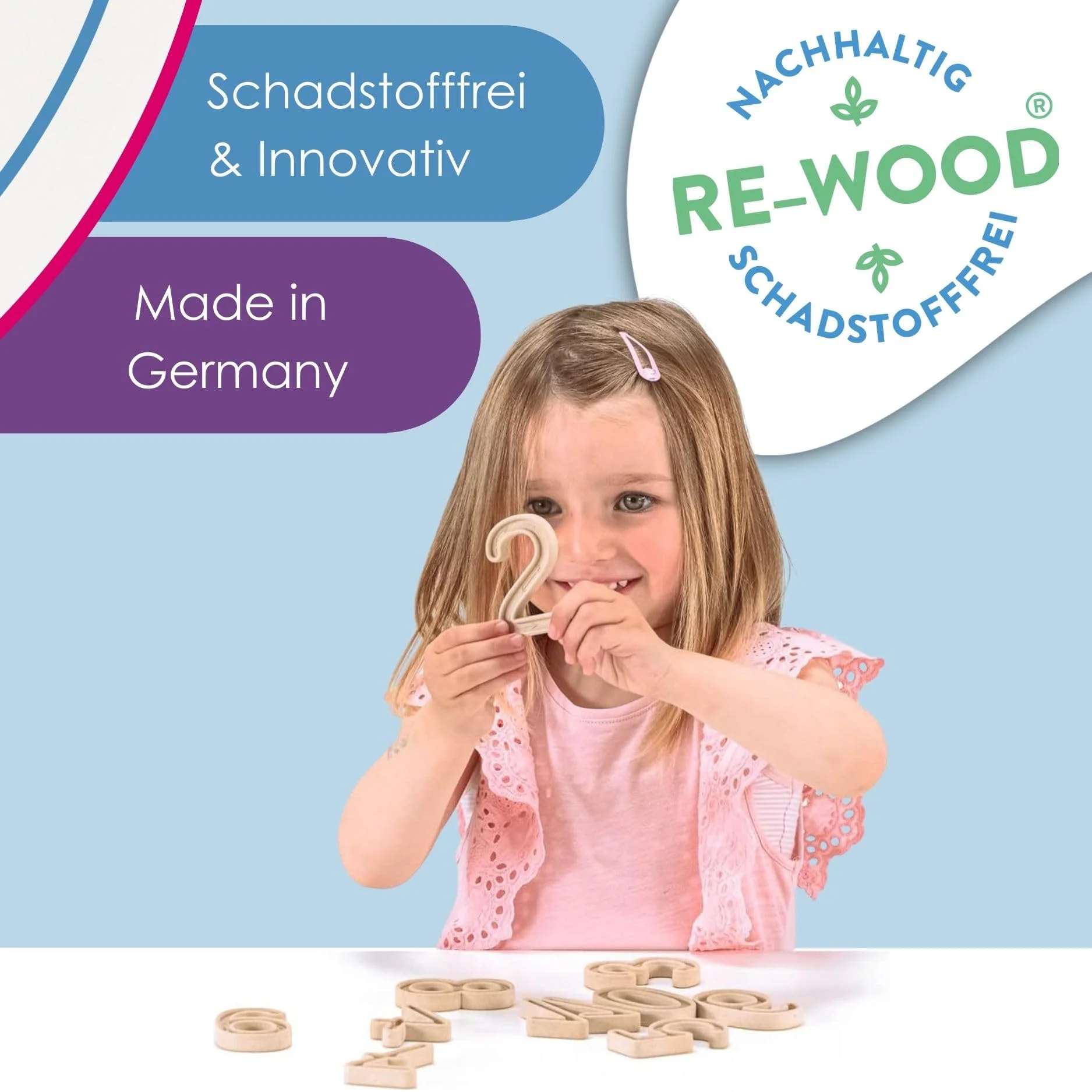 Wissner Aktiv Lernen Montessori Fühlzahlen zum Nachspuren mit 60 Kugeln in rot - 11 RE-Wood Zahlenbausteine von 1-10 - Schneller Zahlen Lernen - Für Grundschüler - 3D Ziffern zum Fühlen - Image 3
