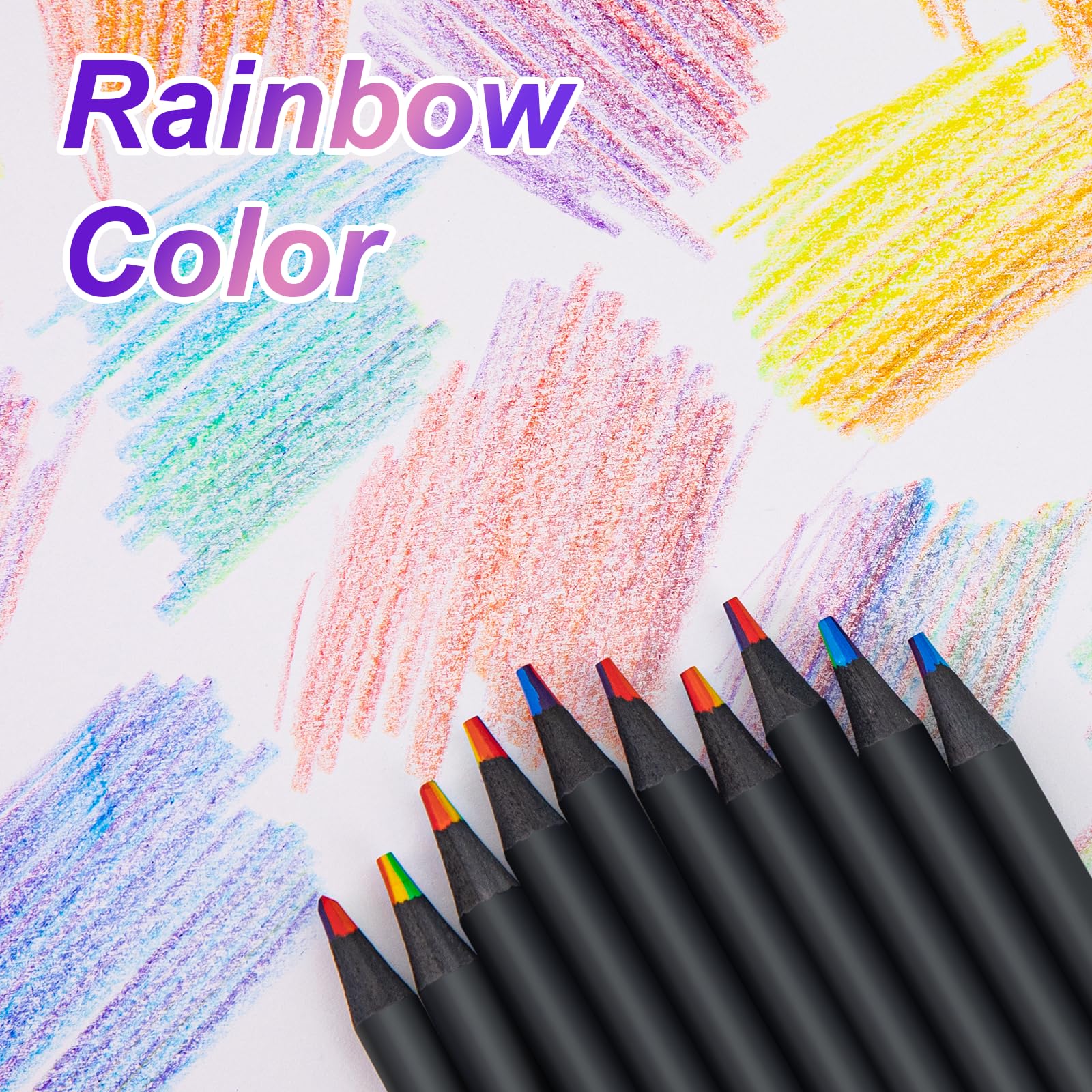 WISYOK Regenbogenstift 12PCS, 7 in 1 Regenbogenstifte für Kinder, Regenbogen Buntstift für Kindergeburtstag Geschenke, Gastgeschenke, Mehrfarbiger Buntstifte für Zeichnen, Färben, Schule - Image 2
