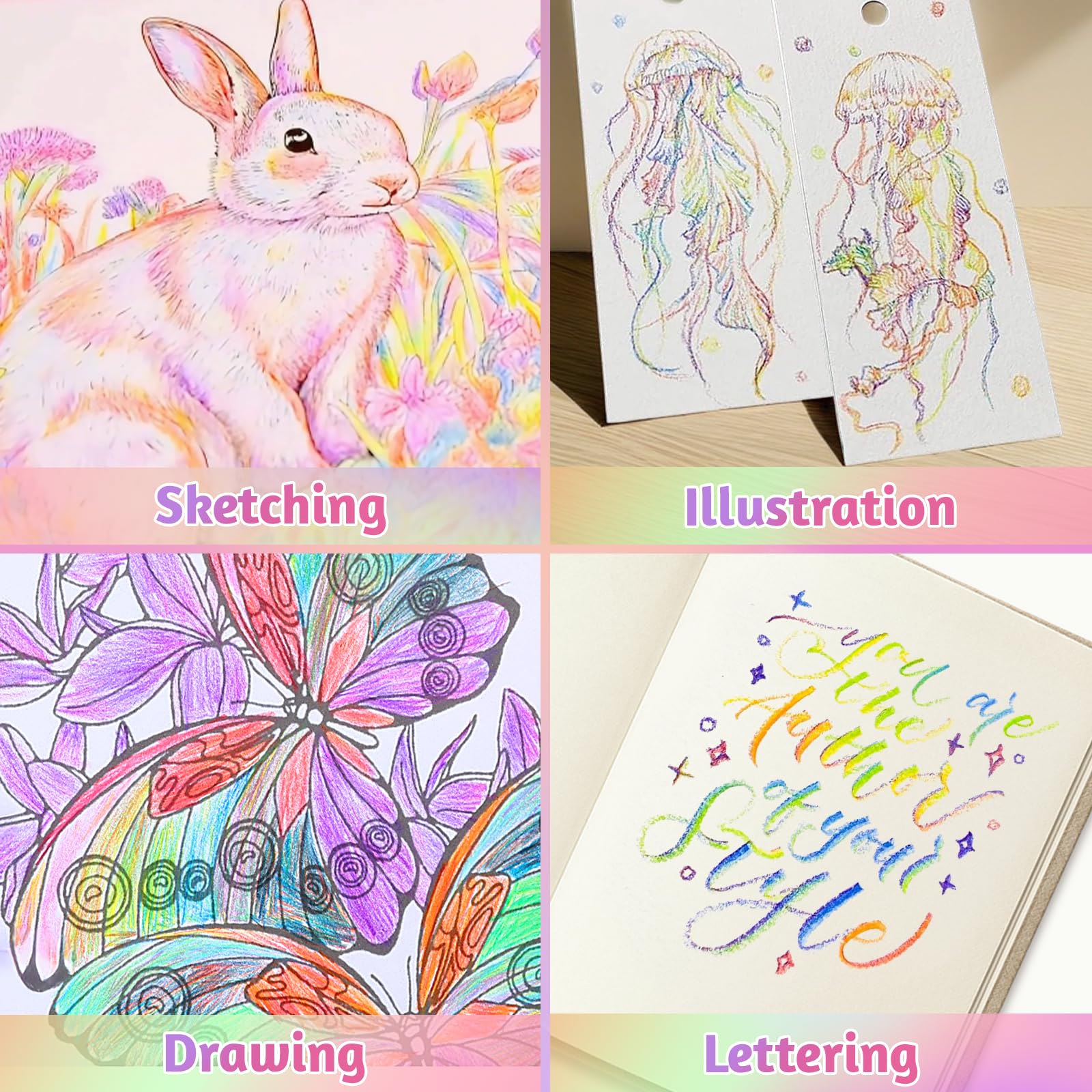 WISYOK Regenbogenstift 12PCS, 7 in 1 Regenbogenstifte für Kinder, Regenbogen Buntstift für Kindergeburtstag Geschenke, Gastgeschenke, Mehrfarbiger Buntstifte für Zeichnen, Färben, Schule - Image 3