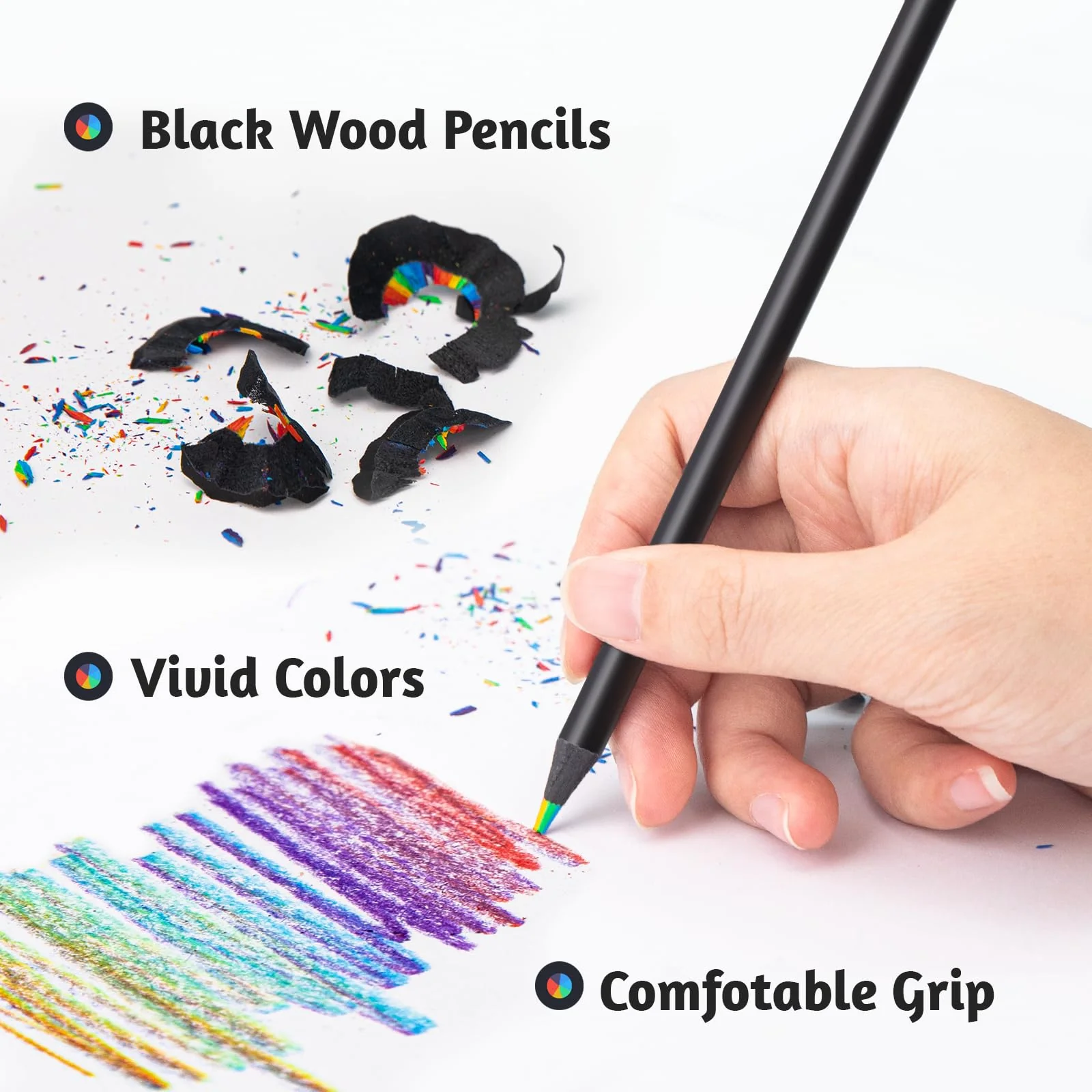 WISYOK Regenbogenstift 12PCS, 7 in 1 Regenbogenstifte für Kinder, Regenbogen Buntstift für Kindergeburtstag Geschenke, Gastgeschenke, Mehrfarbiger Buntstifte für Zeichnen, Färben, Schule - Image 4