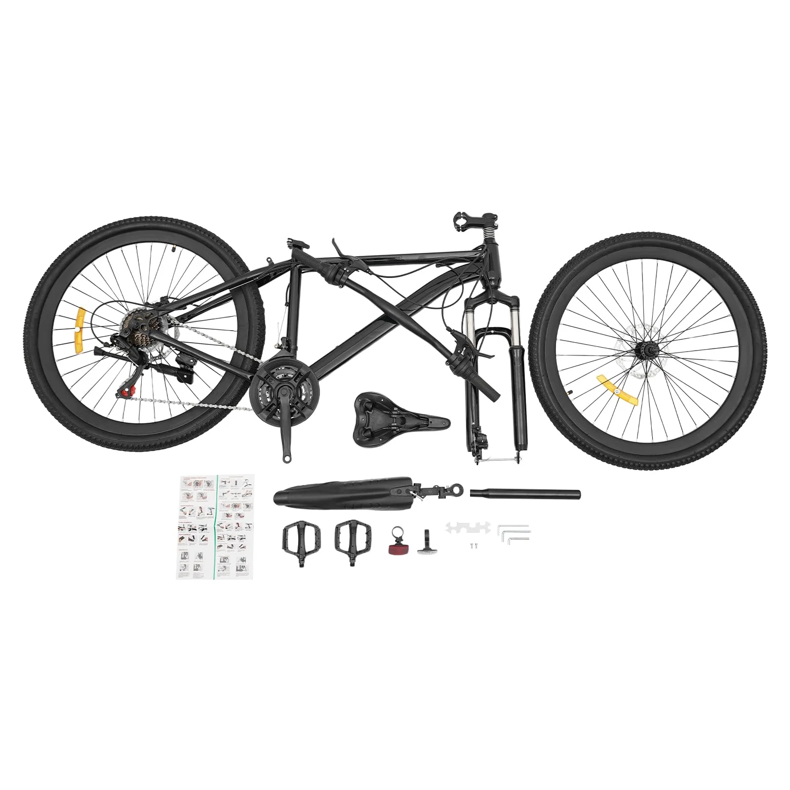 Wiyuer 26 Zoll Mountainbike Fahrrad Einstellbare Sattelhöhe Scheibenbremse Herren-Fahrrad 21-Gang Faster BBO mit Beleuchtung Über 12 Jahre Jahre Tragfähigkeit 100KG Max. - Image 2