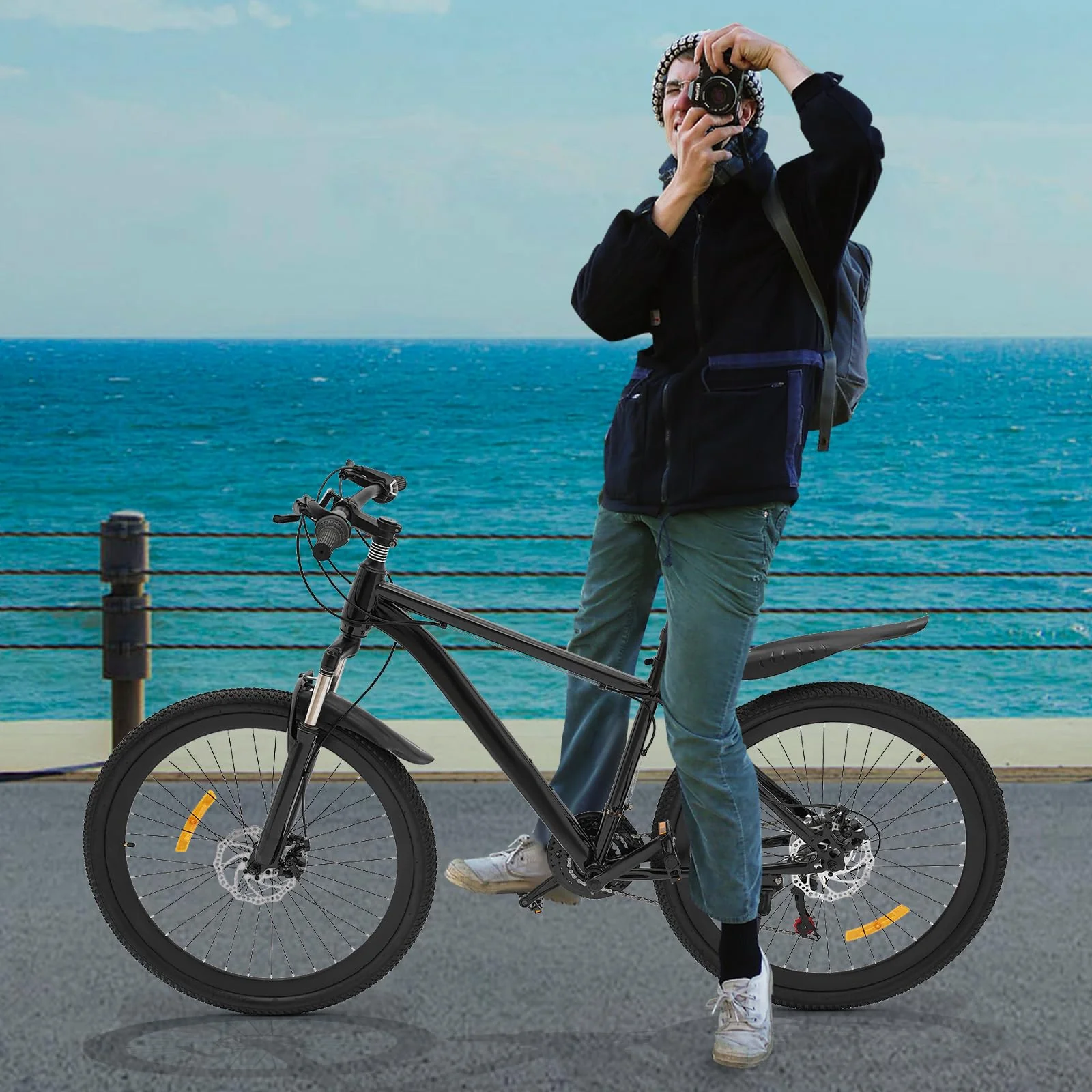 Wiyuer 26 Zoll Mountainbike Fahrrad Einstellbare Sattelhöhe Scheibenbremse Herren-Fahrrad 21-Gang Faster BBO mit Beleuchtung Über 12 Jahre Jahre Tragfähigkeit 100KG Max. - Image 8