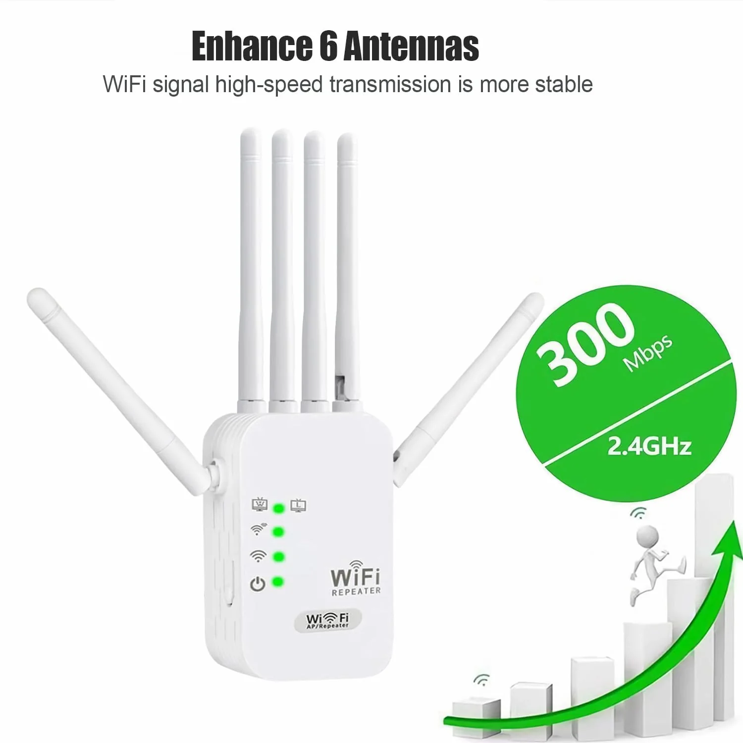 WLAN Repeater Booster WiFi 6 3dBi Antennen, 2 Ethernet Port,3-in-1 Zugangsmethode von Repeater/AP/Router,WiFi Signal Extender mit Signalabdeckungsfläche von 8900 sq.ft - Image 3