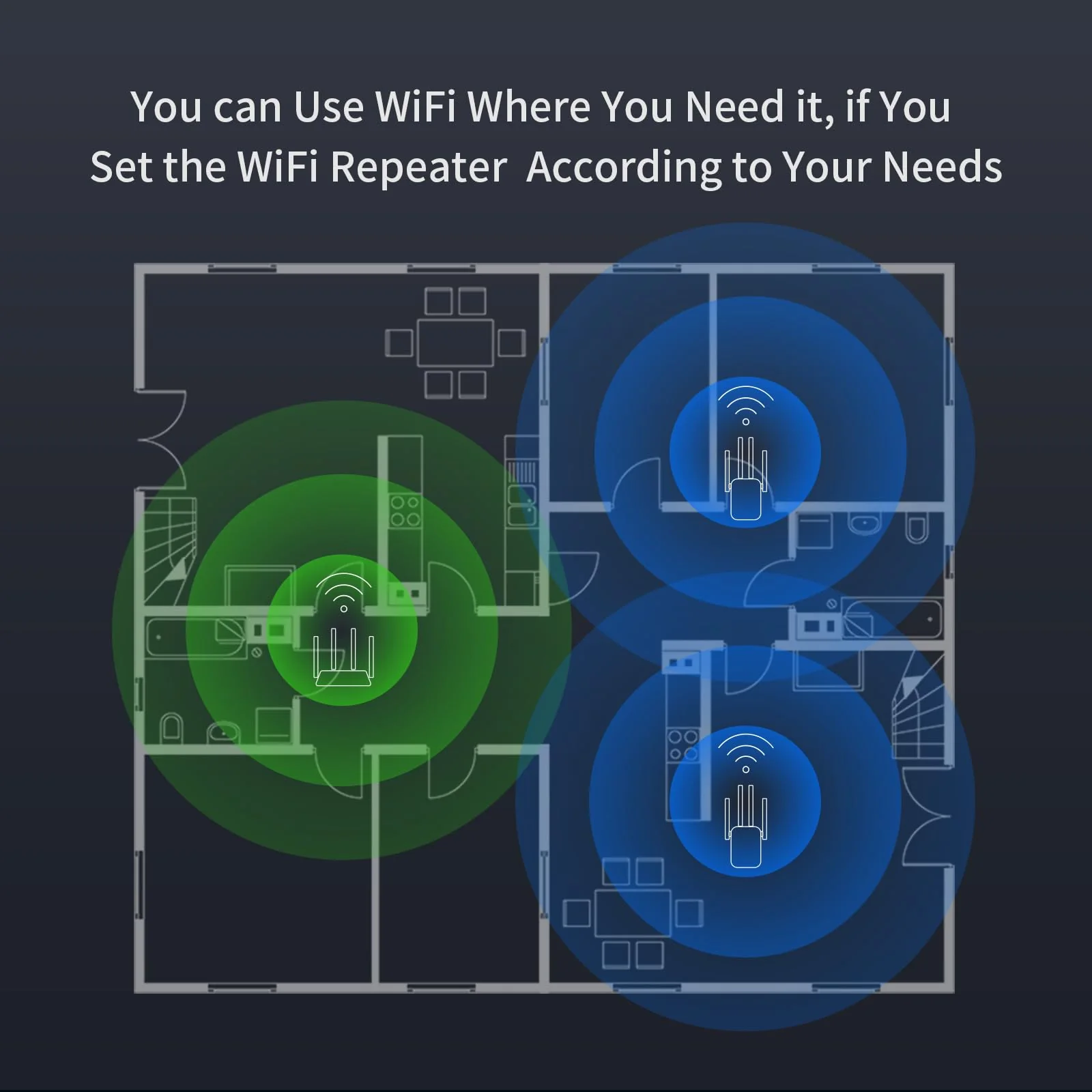 WLAN Verstärker 1200Mbit/s WLAN Repeater,Dualband 5GHz & 2.4GHz WiFi Repeater mit WPS | 1200 Mbit/s | Mit LAN/WAN Port| Einfache Einrichtung | Kompatibel Allen WLAN Geräten - Image 4