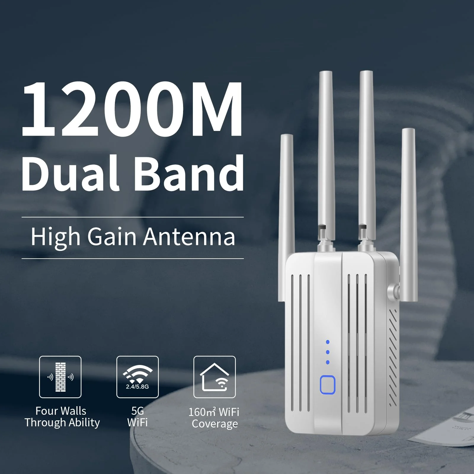 WLAN Verstärker 1200Mbit/s WLAN Repeater,Dualband 5GHz & 2.4GHz WiFi Repeater mit WPS | 1200 Mbit/s | Mit LAN/WAN Port| Einfache Einrichtung | Kompatibel Allen WLAN Geräten - Image 5