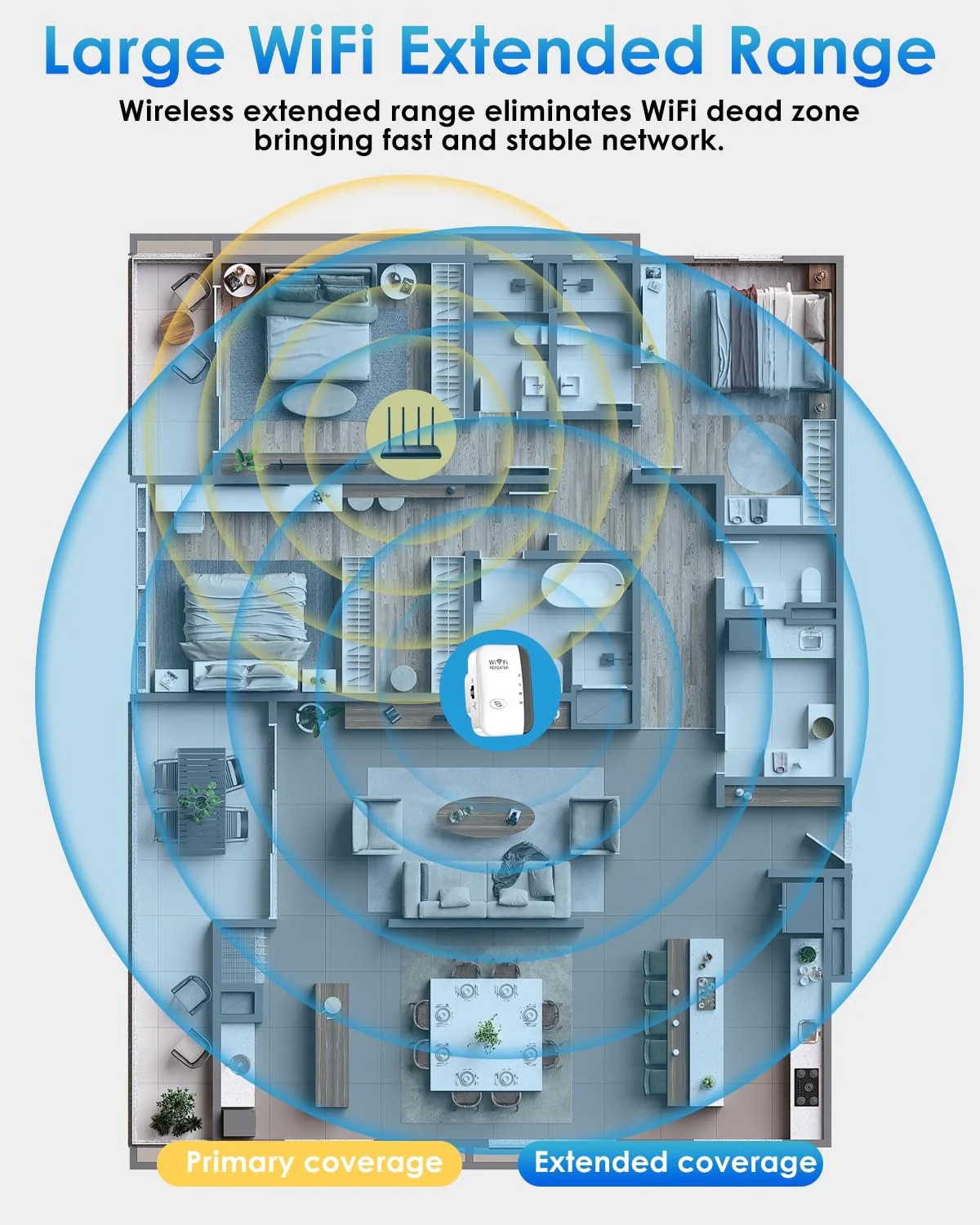 WLAN Verstärker, Neuestes WLAN Repeater 300 Mbit/s 2.4 GHz, Internet Verstärker,WiFi Repeater, WiFi Extender Booster mit Repeater/AP Modus und WPS-Funktion Internet Verstärker bis zu 3000qm (weiß) - Image 5