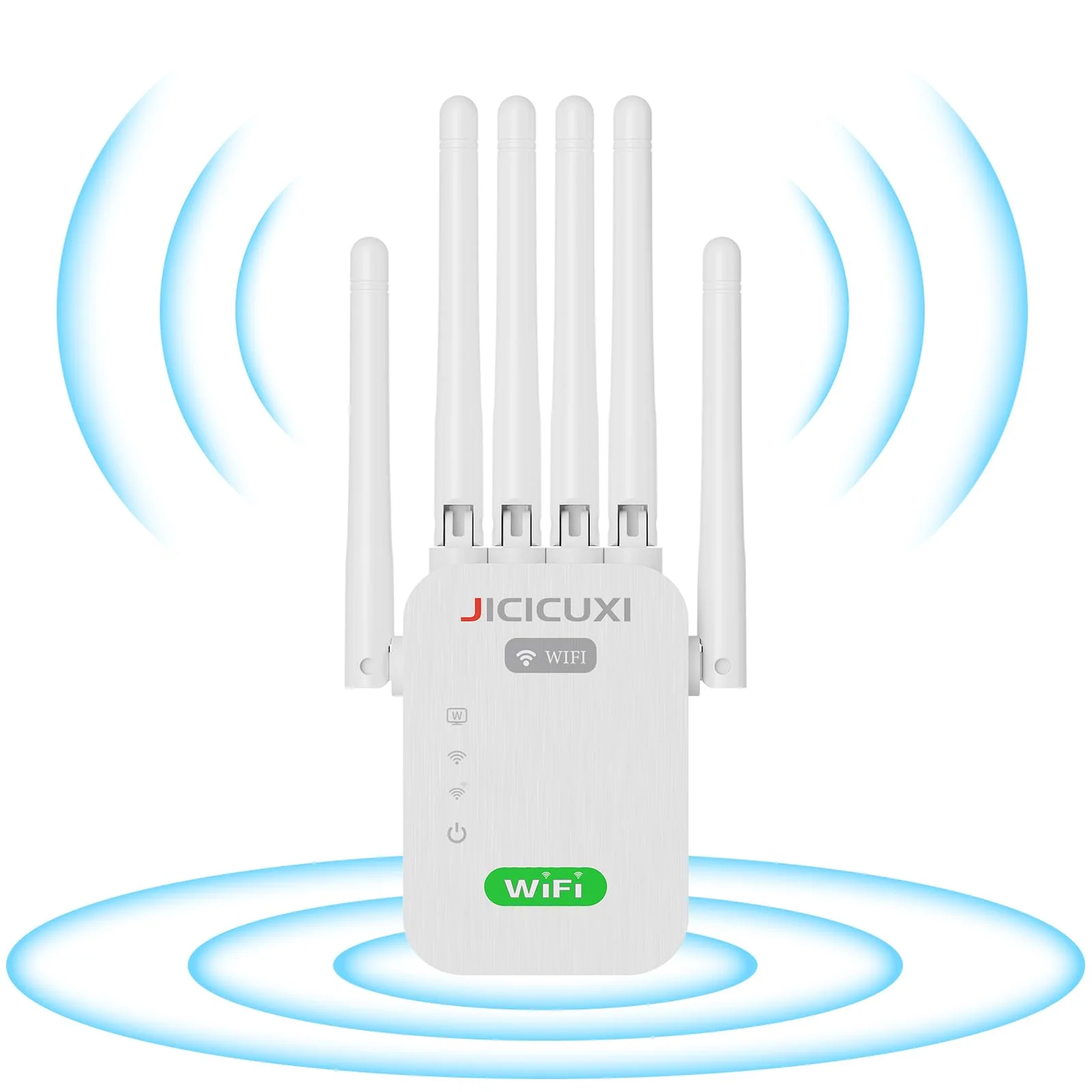 WLAN Verstärker WLAN Extender WLAN Verstärker für bis zu 5.000 m² und 50 Geräte mit 6 Antennen und Steckern WiFi Internet Booster Kompatibel Allen WLAN Geräten-Weiß - Image 6