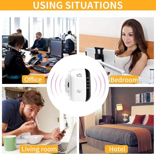WLAN Verstärker, WLAN Repeater 300 Mbit/s 2.4 GHz, WiFi Extender Booster, WiFi Verstärker mit Repeater/AP Modus und WPS-Funktion,Internet Verstärker bis zu 3650 sq.ft und 35+ Geräten (Weiss) - Image 2
