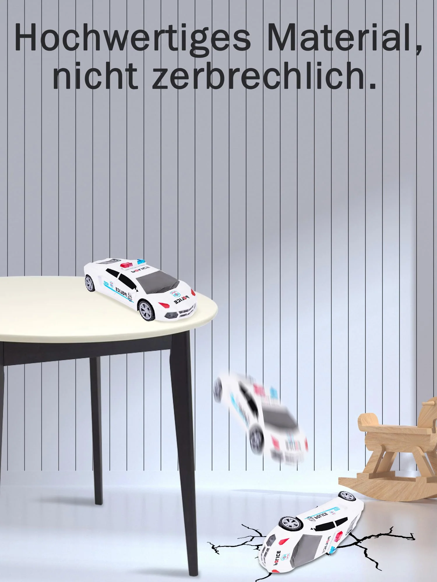 WLHBF Auto Spielzeug, Polizeiauto Kinder mit Lichter automatisch öffnende Türen Fahrzeug Licht Sound, Spielzeug-Polizeiauto für Jungen Mädchen ab3 4 5 6Jahren Geburtstags - Image 4