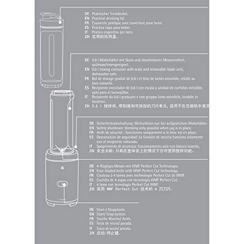 WMF Kult X Mix & Go Mini Smoothie Maker, Standmixer, Blender elektrisch, Shake Mixer 300 Watt, Tritan-Kunststoff Flasche - Image 6