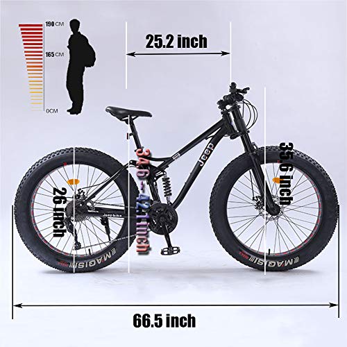 Wmmner 26 Zoll Mountainbike mit Doppelfederung für Erwachsene, Männer, Frauen, mechanische Scheibenbremsen, rutschfest, Fat Tire Mountainbike, Mountainbike aus Stahl mit hohem Gehalt - Image 2