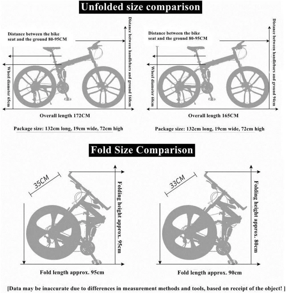 Wmmner Faltbares Herren-Mountainbike, 24/26 Zoll Mountainbike-Alauninum Mtb Fahrrad Radfahren Urban Pendler Stadtfahrrad, 24-Stufenschaltung, 24 Zoll - Image 2