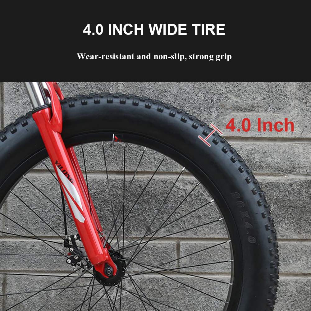 Wmmner Hardtail-Mountainbike Mit Vorderradaufhängung Mechanische Scheibenbremse Für Erwachsene Männer Frauen, High Carbon Steel All Terrain Fat Tire Mountain Bike, Anti-Rutsch-Fahrrad, Grün 2,24 Zoll - Image 4