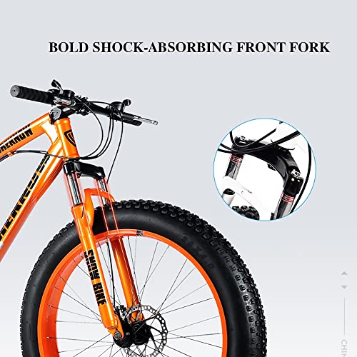 Wmmner Mountainbike, 20/24/26 Zoll, 7/21/24/27/30 Gänge, Erwachsene, Fat Tire Mountainbike, mit Rahmen aus Karbonstahl und Doppelscheibenbremse, Vorderradaufhängung - Image 8