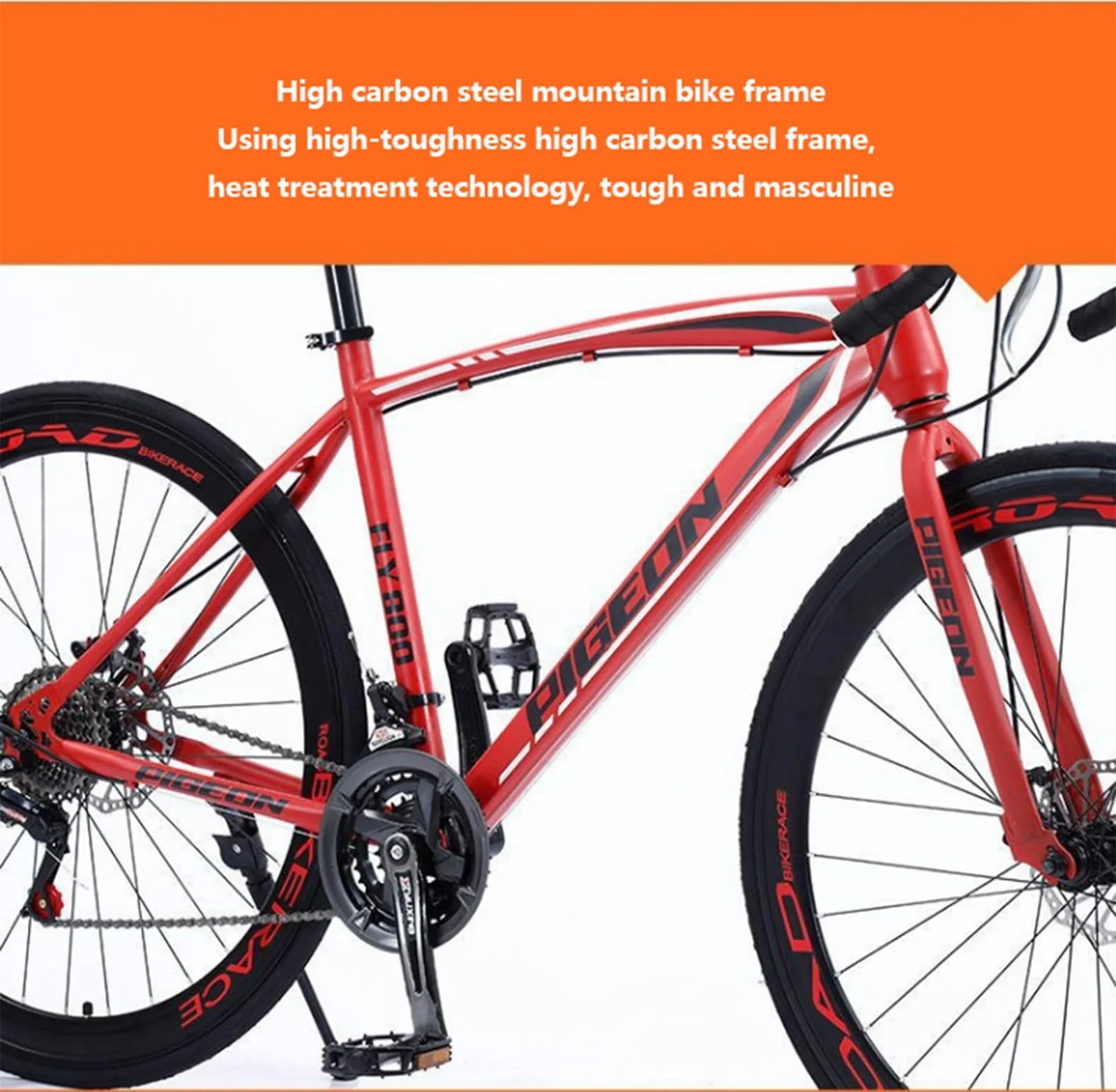 Wmmner Mountainbike 26 Zoll 27 Gänge Scheibenbremsen Carbonstahl Fahrrad Gebogener Lenker Unisex/a/24-Gang - Image 7