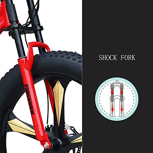 Wmmner Mountainbike, 26 Zoll (66 cm), 27 Gänge, Rahmen aus Stahl mit hohem Kohlenstoffgehalt, vollständige Federung, Doppelscheibenbremse, Räder mit 4,0 Zoll Dicke für den Rand - Image 3