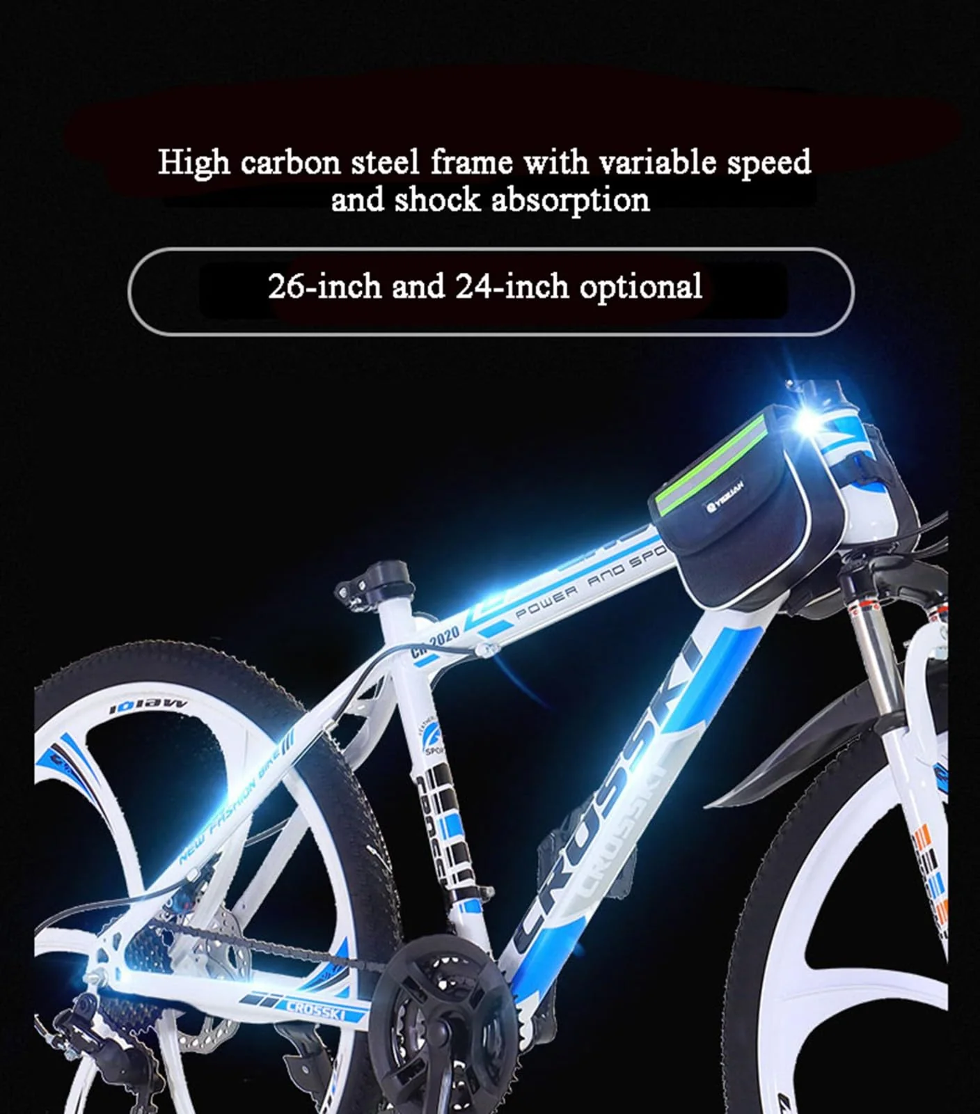 Wmmner Mountainbike 26 Zoll Carbonstahl Scheibenbremse Speed Mountainbike Schüler Männer Und Frauen Fahrrad Fahrrad Höhenverstellbar/B/26 Zoll 21-Gang - Image 6