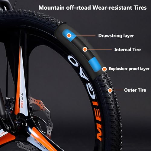 Wmmner Mountainbike, 66 cm (26 Zoll), Mountainbike mit 24 Gängen, mit Scheibenbremsen, Vollfederung für Männer und Frauen ab 16 Jahren, Speichenrad, 66 cm (26 Zoll) - Image 3
