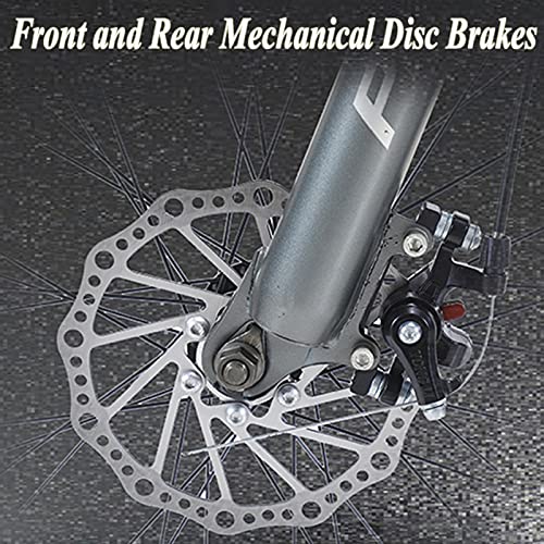 Wmmner Mountainbike für Erwachsene, 26-Zoll-Räder, Herren, Stahlrahmen für Damen, Mountainbikes mit fettigen Reifen, Mountainbike mit hartem Schaft, mechanische Scheibenbremsen, weiß mit 3 Speichen - Image 4